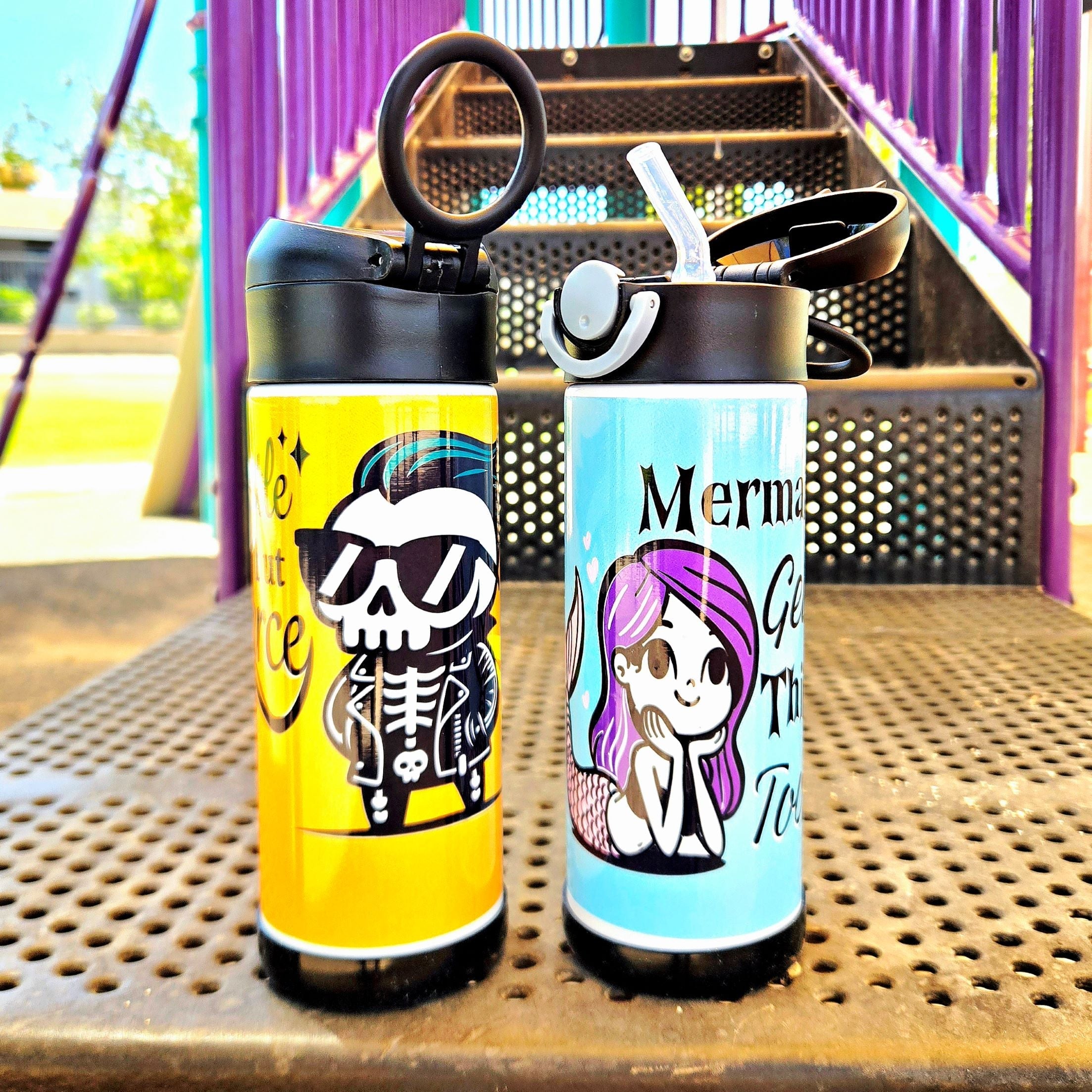 12oz Flip Top Stainless Steel BPA-Free Sippy Cup - Coffee Quips Custom Drinkware