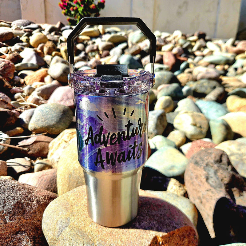 Top Handle Stainless Steel 20oz Tumbler - Coffee Quips Custom Drinkware