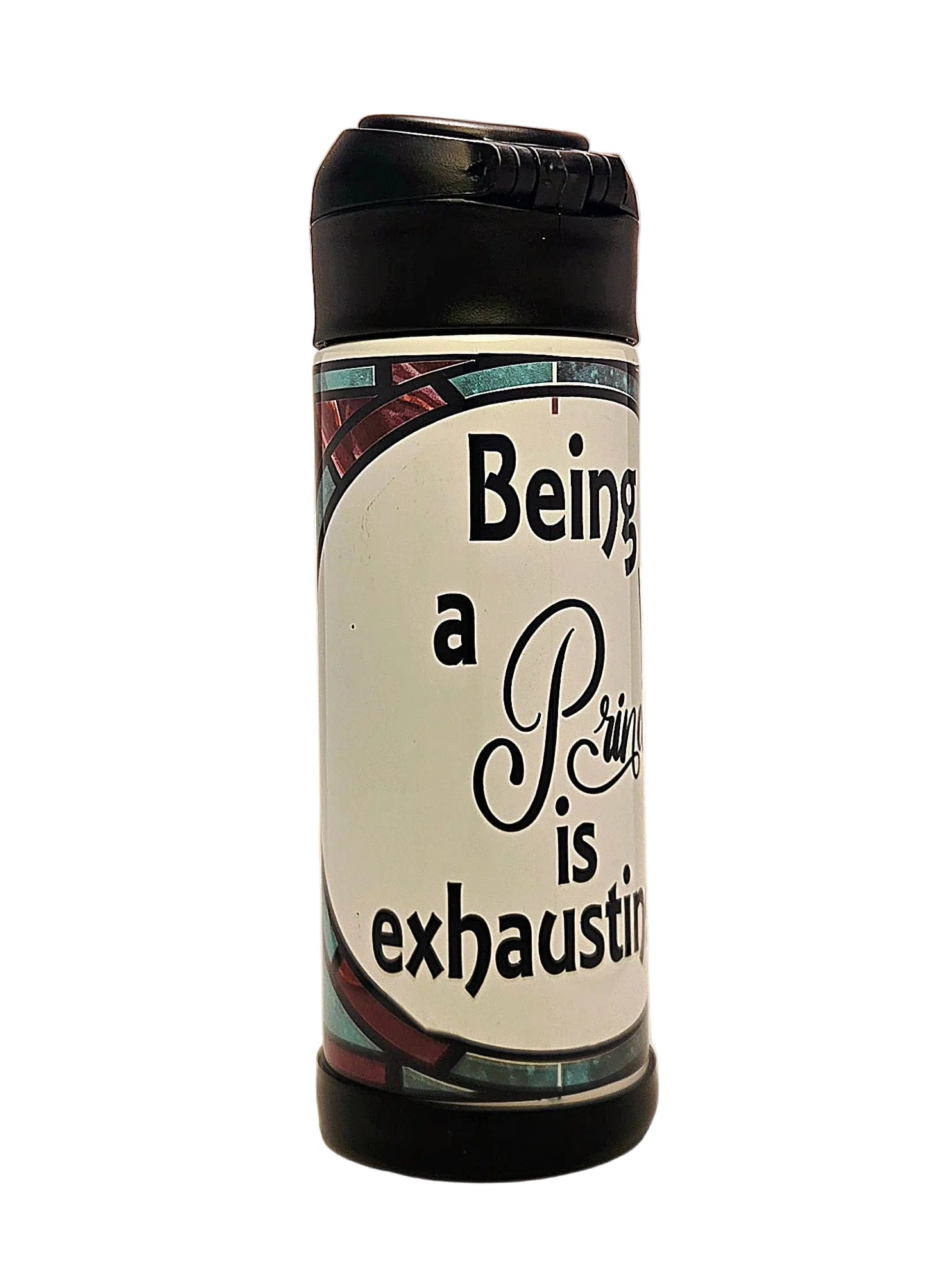12oz Being a Princess is Exhausting Sippy Cup with flip top lid - Kids girls water bottle - Coffee Quips Custom Drinkware