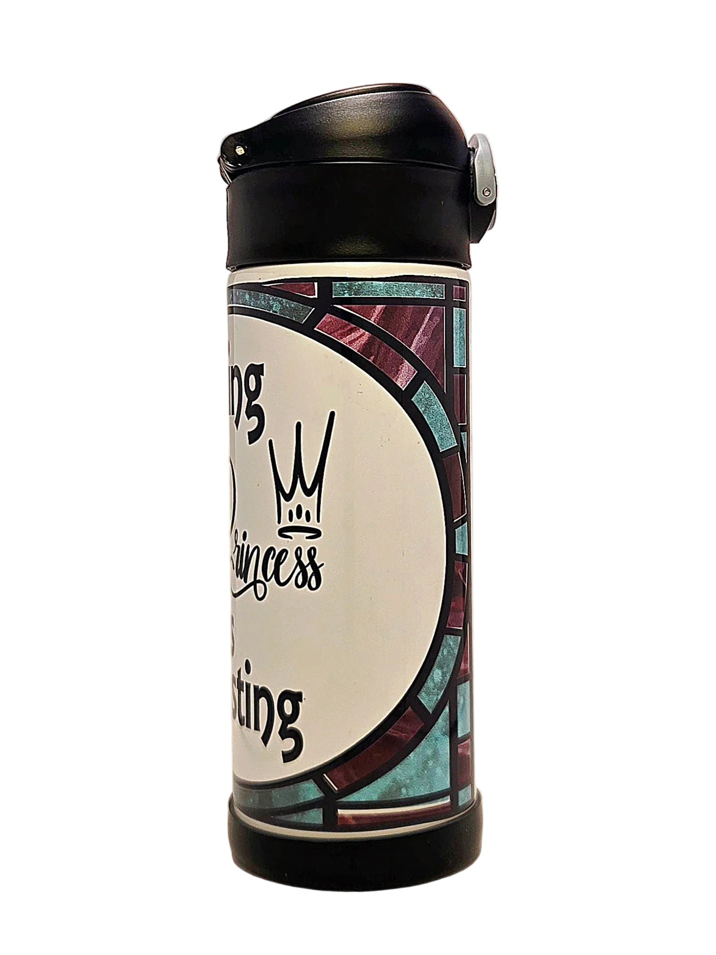 12oz Being a Princess is Exhausting Sippy Cup with flip top lid - Kids girls water bottle - Coffee Quips Custom Drinkware