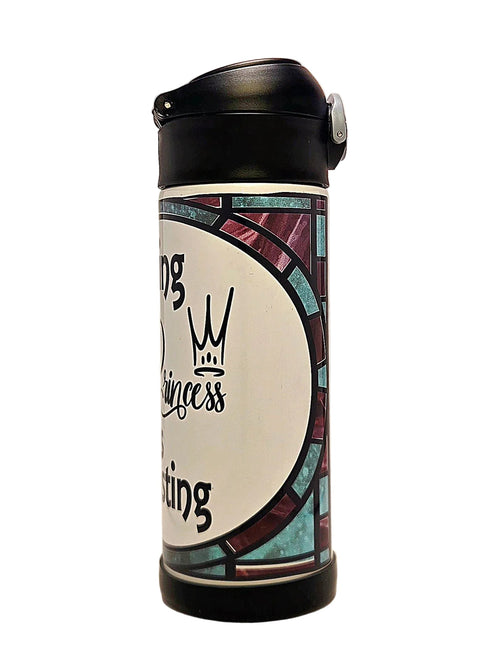 12oz Being a Princess is Exhausting Sippy Cup with flip top lid - Kids girls water bottle - Coffee Quips Custom Drinkware