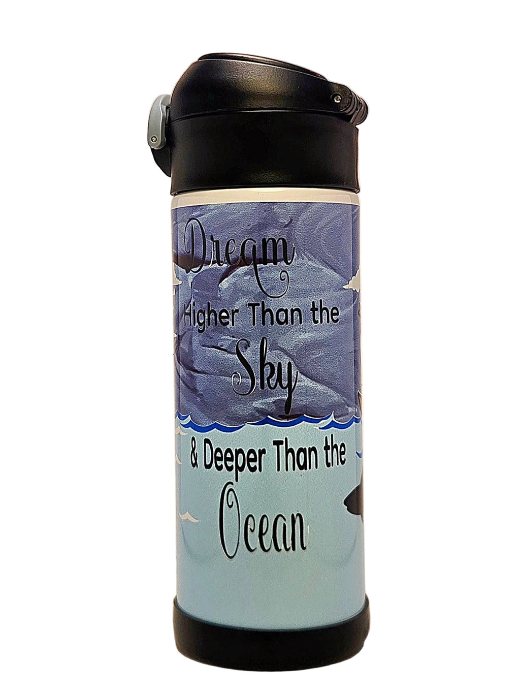 12oz Dream Big Sippy Cup with flip top lid - Kids water bottle - Coffee Quips Custom Drinkware