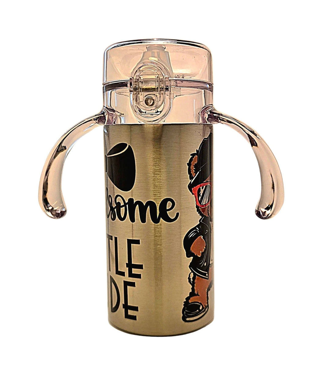 12oz Grow With Me Toddler Sippy Cup Tumbler Stainless Steel with two BPA Free Lids - Coffee Quips Custom Drinkware