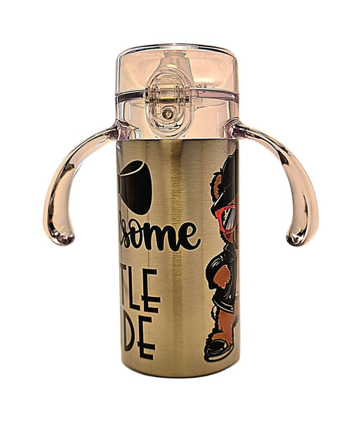 12oz Grow With Me Toddler Tumbler Stainless Steel with two BPA Free Lids - Coffee Quips Custom Drinkware