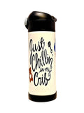 12oz Just Chillin in my Crib Sippy Cup for your laid back little one - Coffee Quips Custom Drinkware
