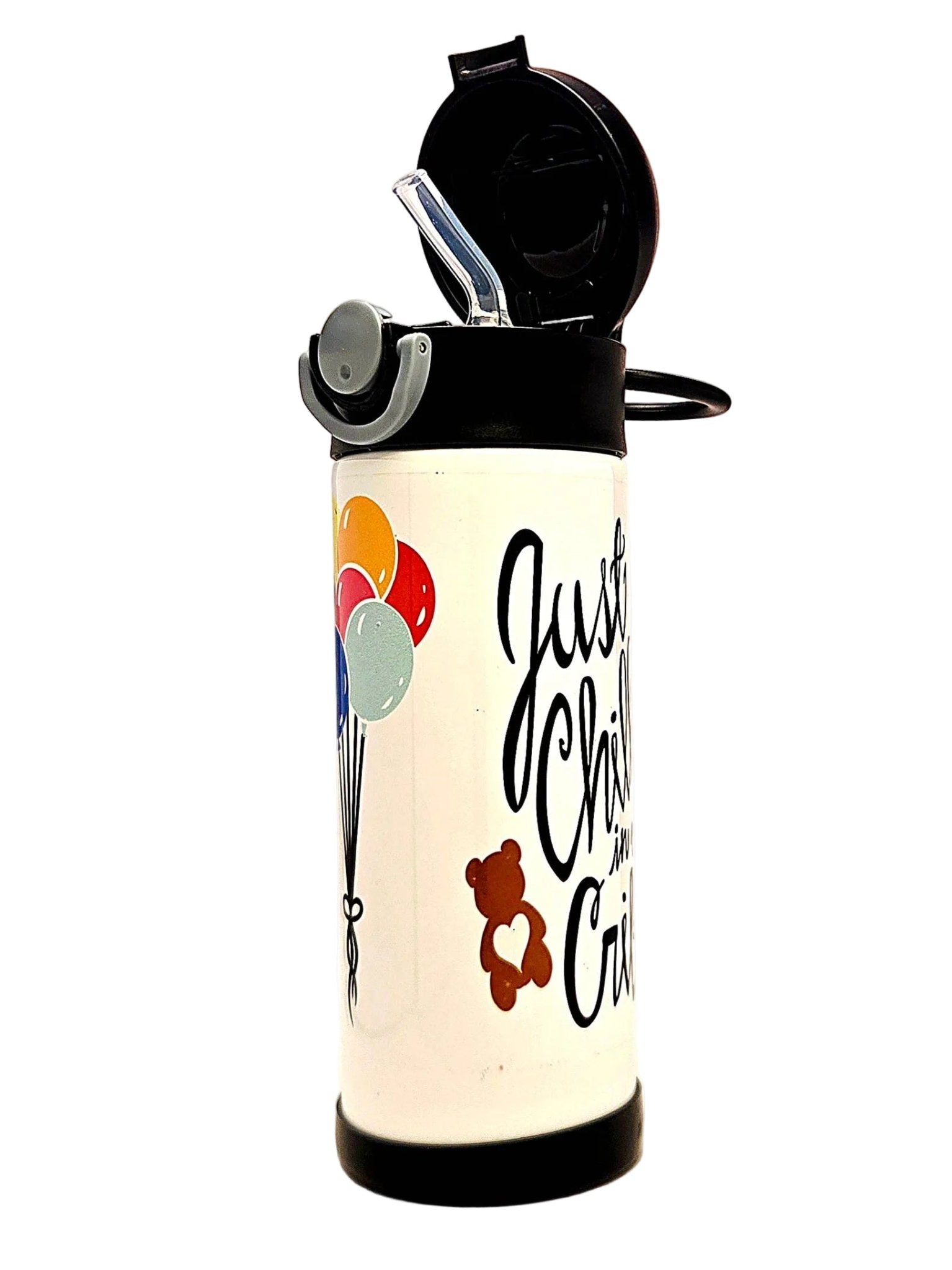 12oz Just Chillin in my Crib Sippy Cup for your laid back little one - Coffee Quips Custom Drinkware