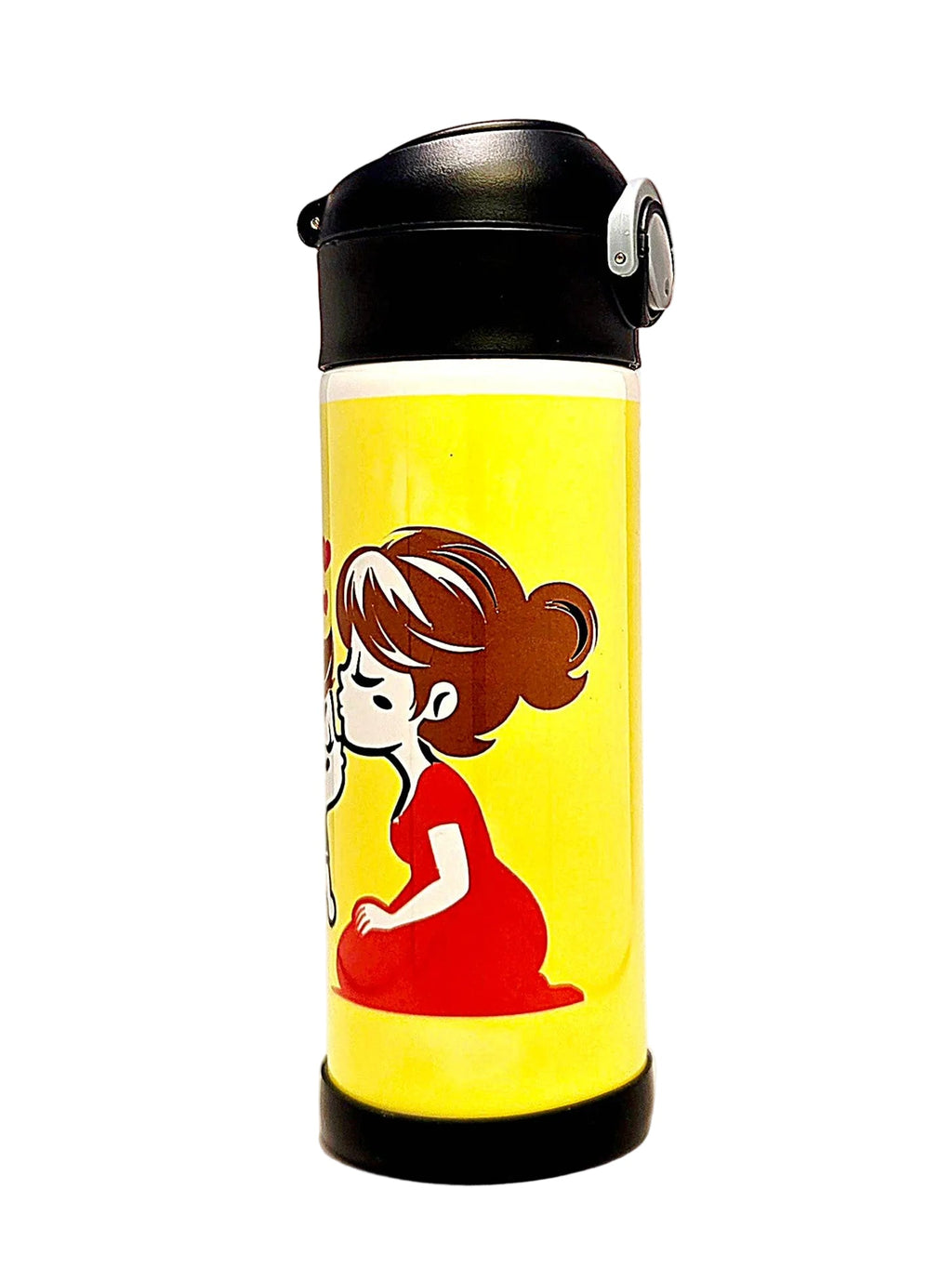 12oz Mamas Little Man Sippy Cup with flip top lid - Kids water bottle - Coffee Quips Custom Drinkware