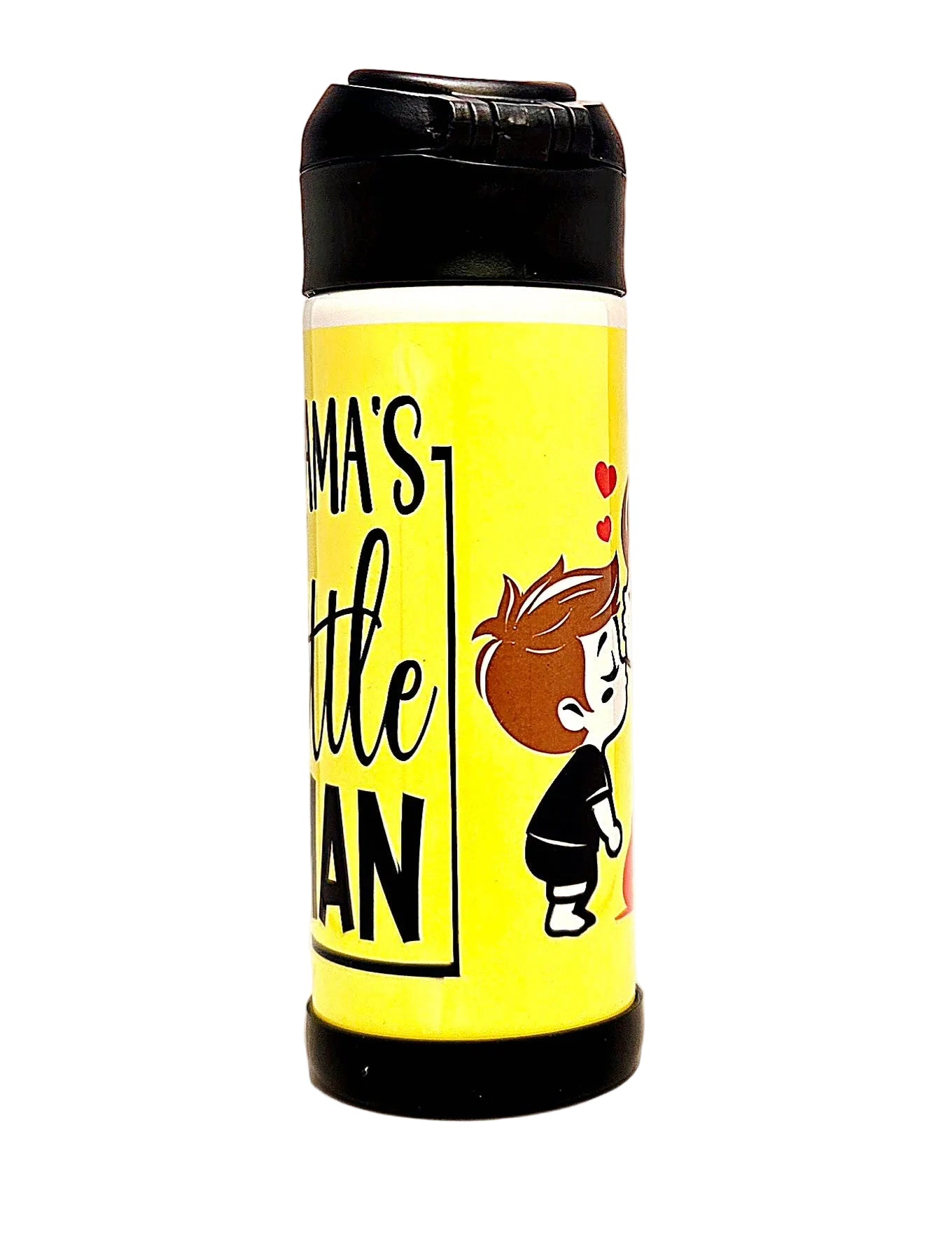 12oz Mamas Little Man Sippy Cup with flip top lid - Kids water bottle - Coffee Quips Custom Drinkware