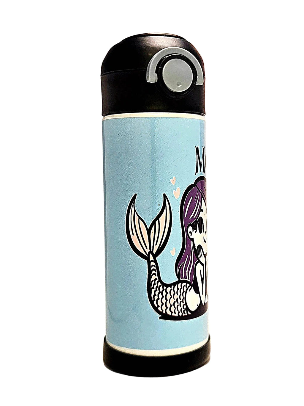 12oz Mermaids Get Thirsty Too Sippy Cup with flip top lid - Kids water bottle - Coffee Quips Custom Drinkware