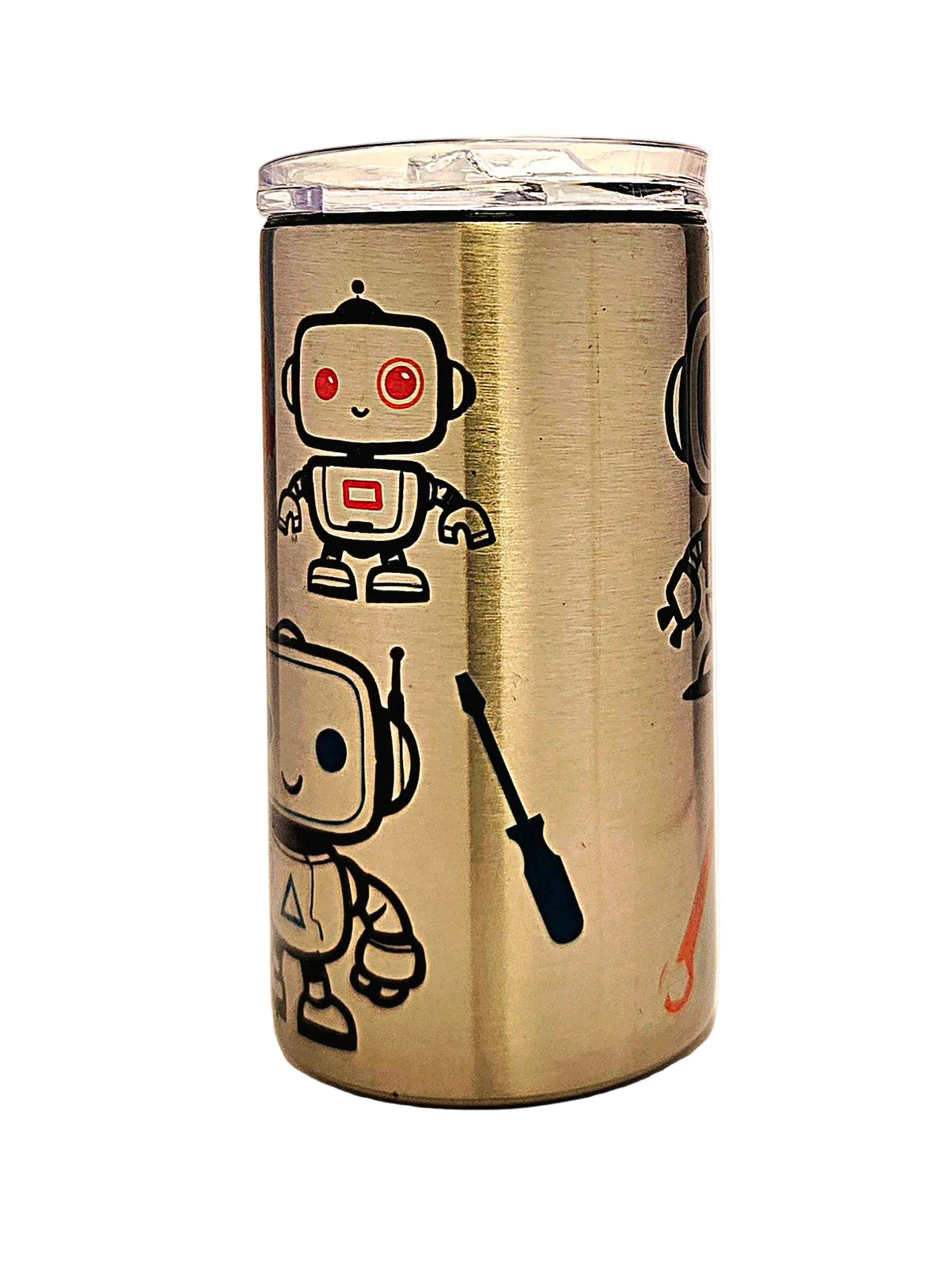 12oz Robot Kids Toddler Tumbler with Dream Big Little Man Cup - Coffee Quips Custom Drinkware