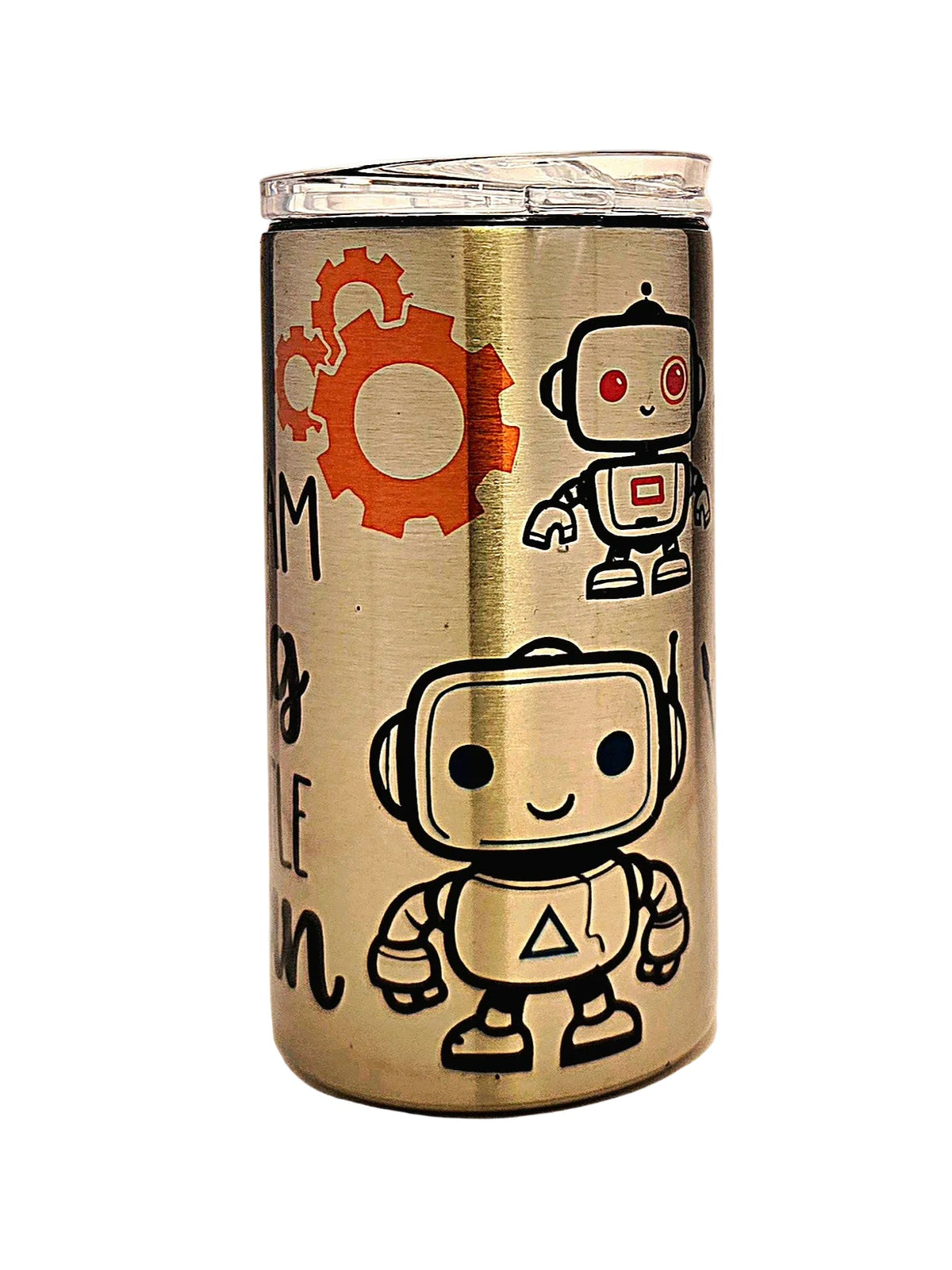 12oz Robot Kids Toddler Tumbler with Dream Big Little Man Cup - Coffee Quips Custom Drinkware