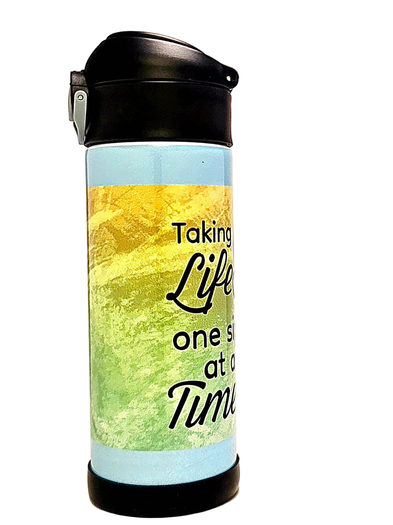 12oz Taking Life one Sip at a Time Sippy Cup with flip top lid - Boys water bottle - Coffee Quips Custom Drinkware