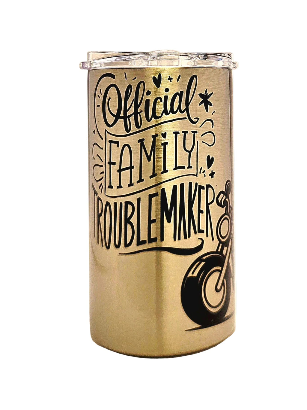 12oz Toddler First Tumbler with BPA-Free Lid - Official Family Troublemaker Edition - Coffee Quips Custom Drinkware