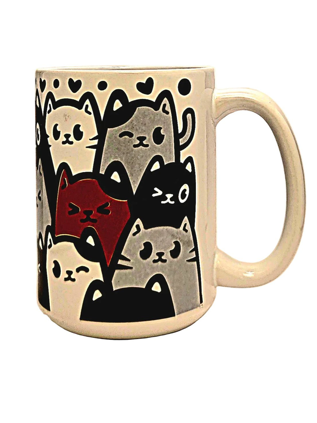 15oz Cat Crowd Premium Ceramic Coffee Mug - For the cat lover that cannot get enough - Coffee Quips Custom Drinkware