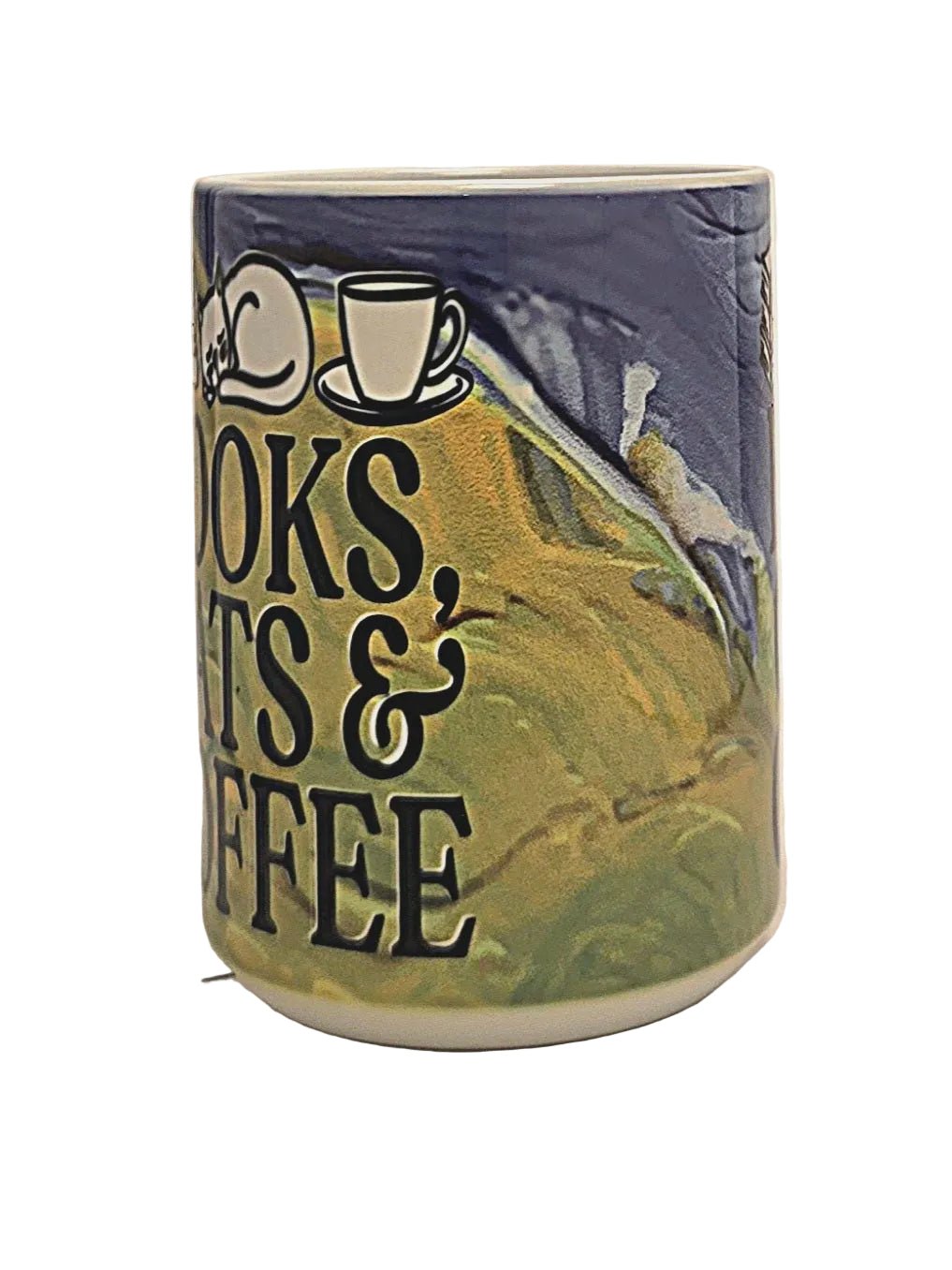 15oz Cats Coffee and Books edition Premium Ceramic Mug - time to relax - Coffee Quips Custom Drinkware