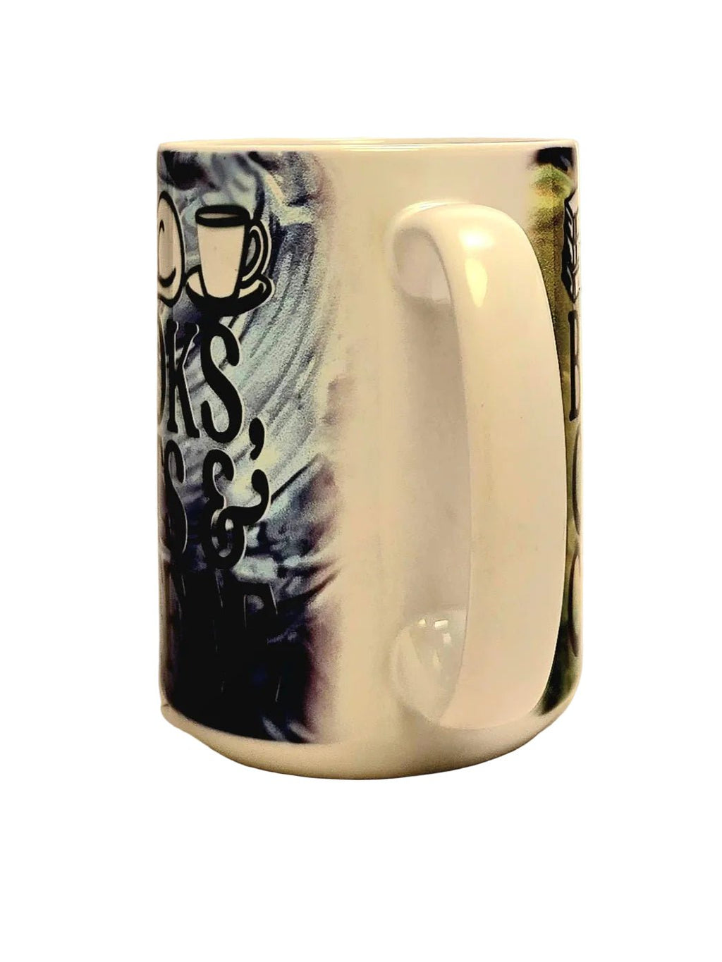 15oz Cats Coffee and Books edition Premium Ceramic Mug - time to relax - Coffee Quips Custom Drinkware