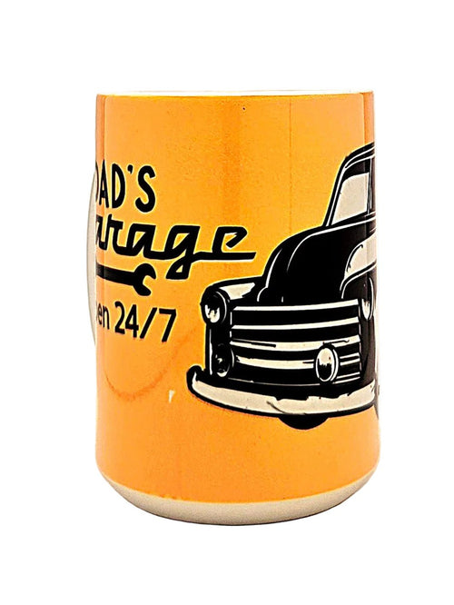 15oz Dads Garage Ceramic Coffee Mug - Always Open for Family - Coffee Quips Custom Drinkware
