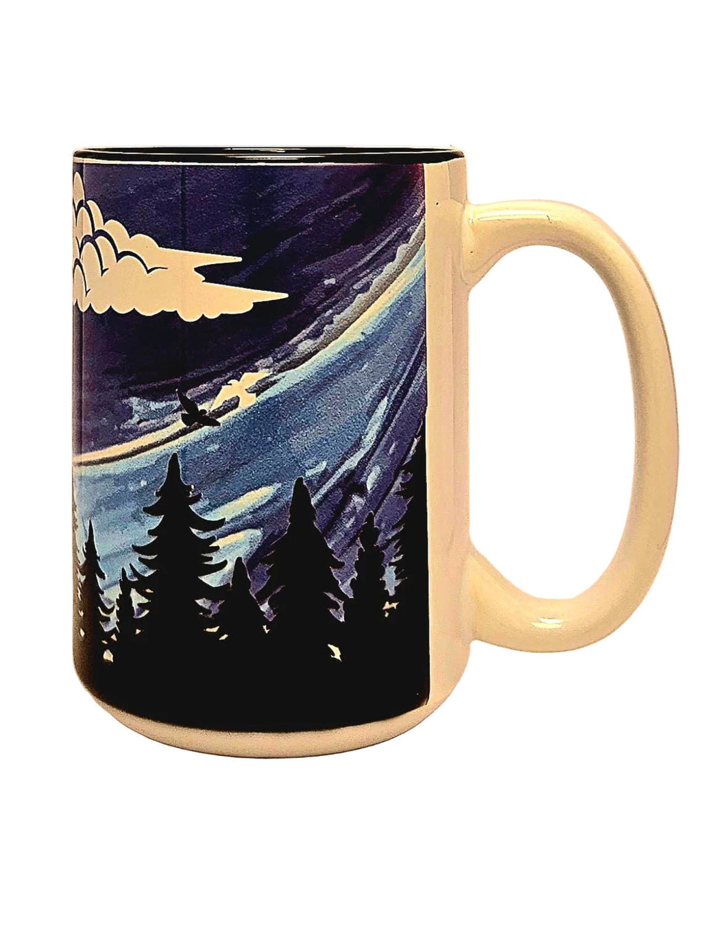15oz Premium Pine Tree Line celebrating Nature Ceramic Coffee Mug - Coffee Quips Custom Drinkware