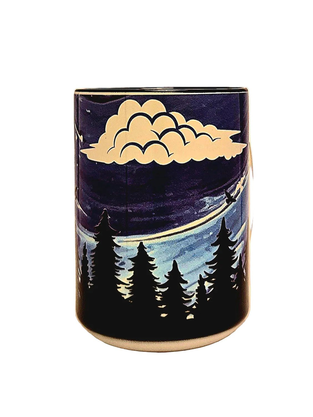 15oz Premium Pine Tree Line celebrating Nature Ceramic Coffee Mug - Coffee Quips Custom Drinkware