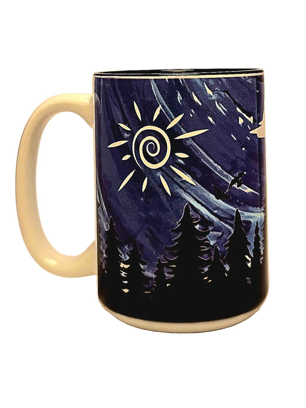 15oz Premium Pine Tree Line celebrating Nature Ceramic Coffee Mug - Coffee Quips Custom Drinkware