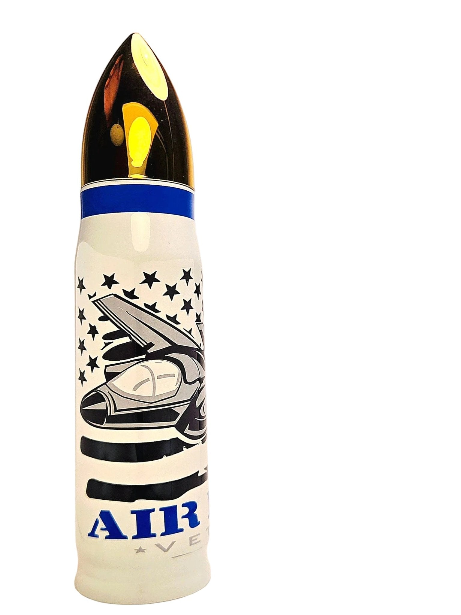 17oz Air Force Veteran Stainless Thermos Bullet Tumbler - Coffee Quips Custom Drinkware
