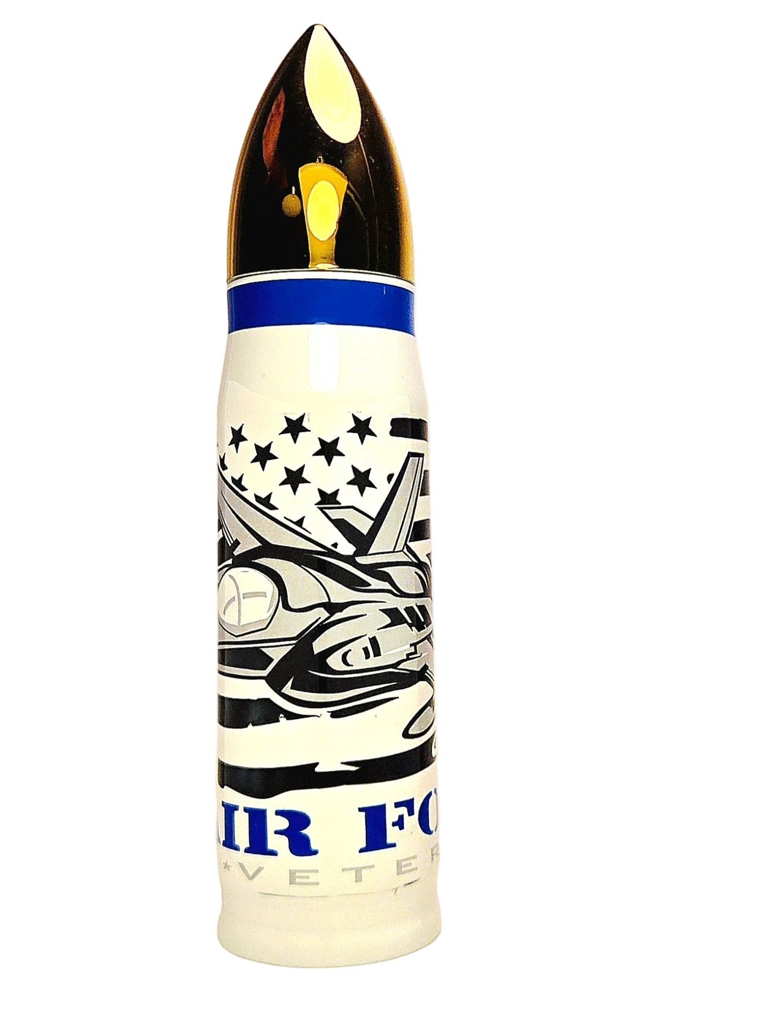 17oz Air Force Veteran Stainless Thermos Bullet Tumbler - Coffee Quips Custom Drinkware