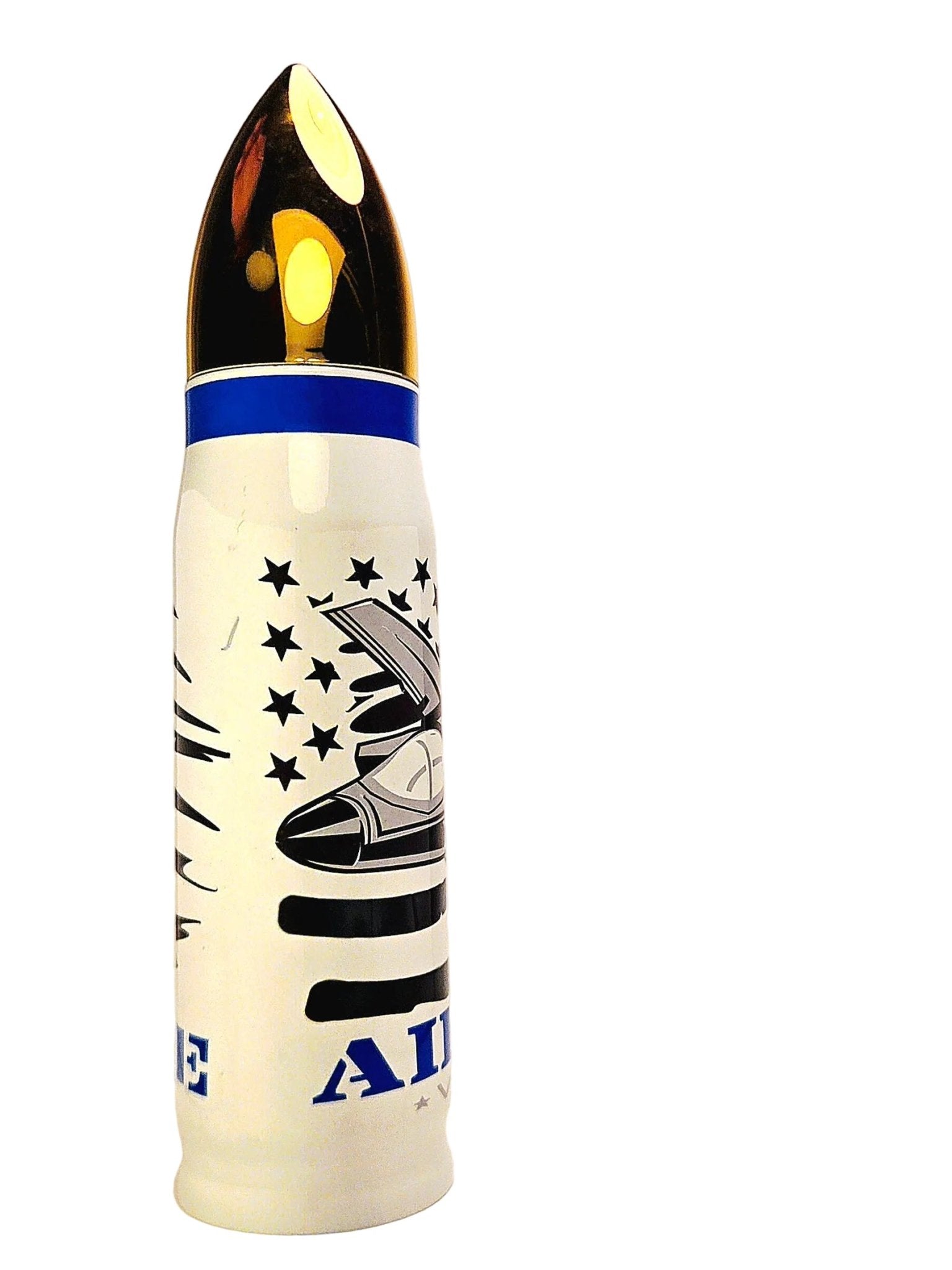 17oz Air Force Veteran Stainless Thermos Bullet Tumbler - Coffee Quips Custom Drinkware