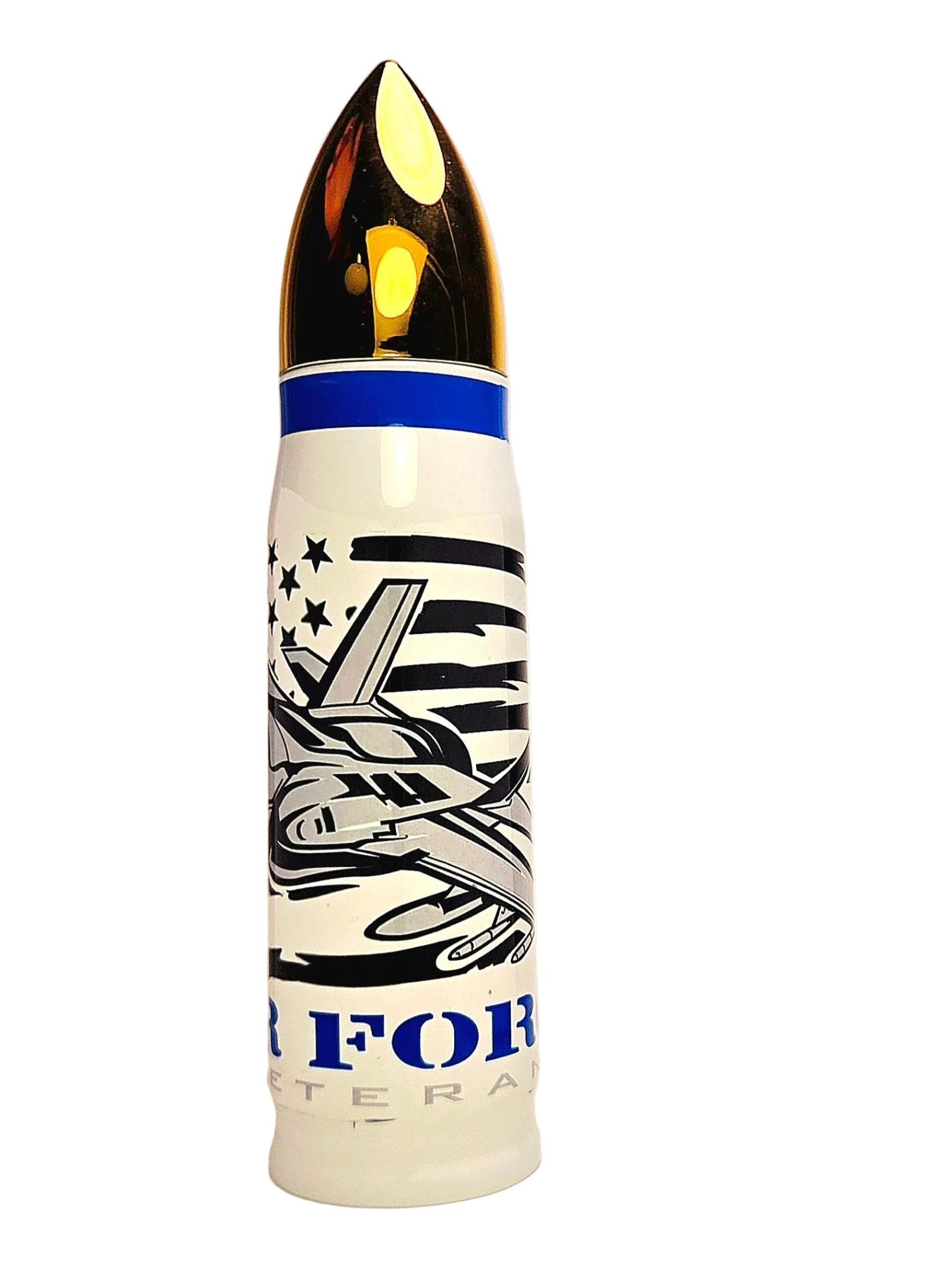 17oz Air Force Veteran Stainless Thermos Bullet Tumbler - Coffee Quips Custom Drinkware