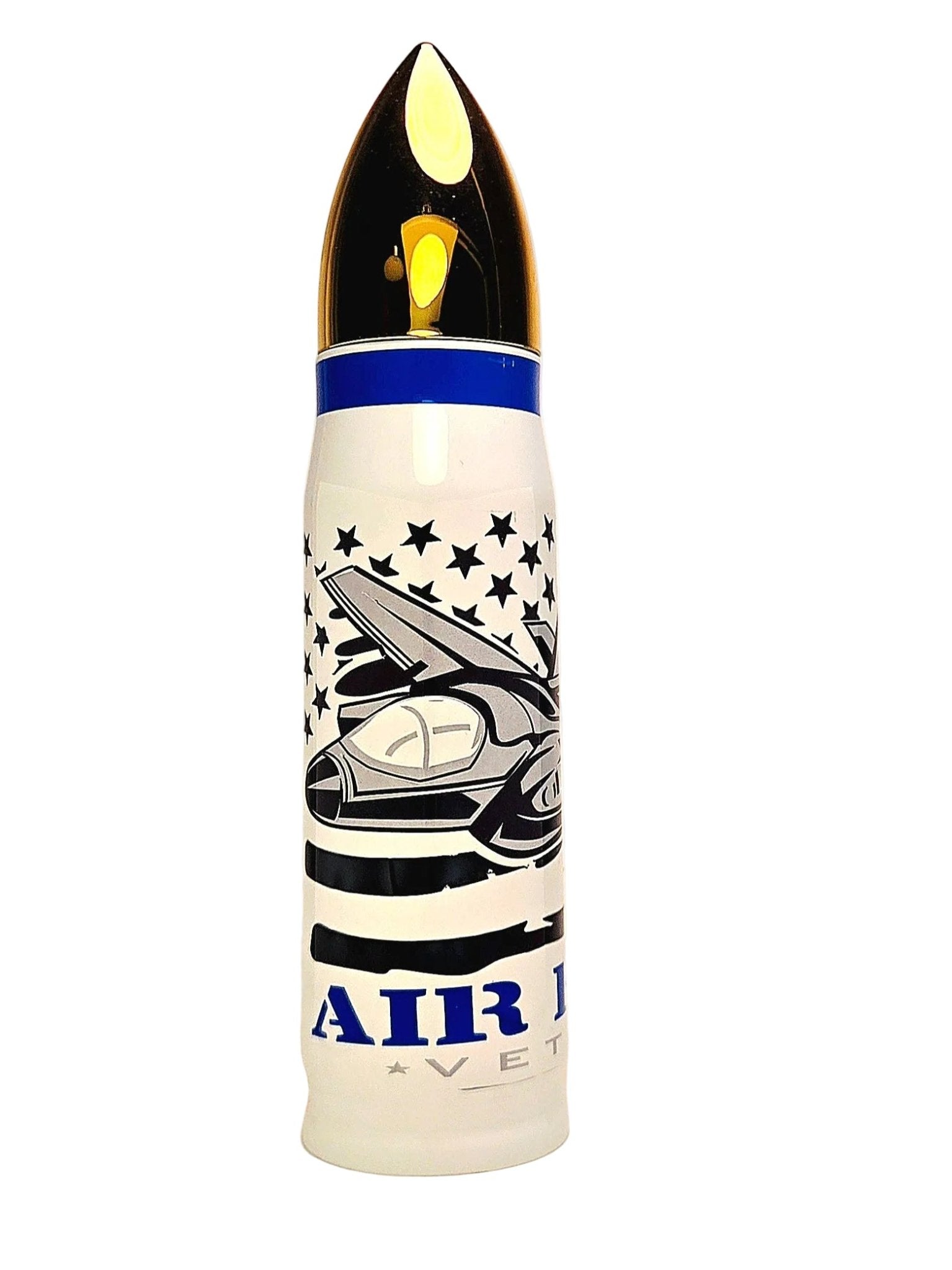 17oz Air Force Veteran Stainless Thermos Bullet Tumbler - Coffee Quips Custom Drinkware