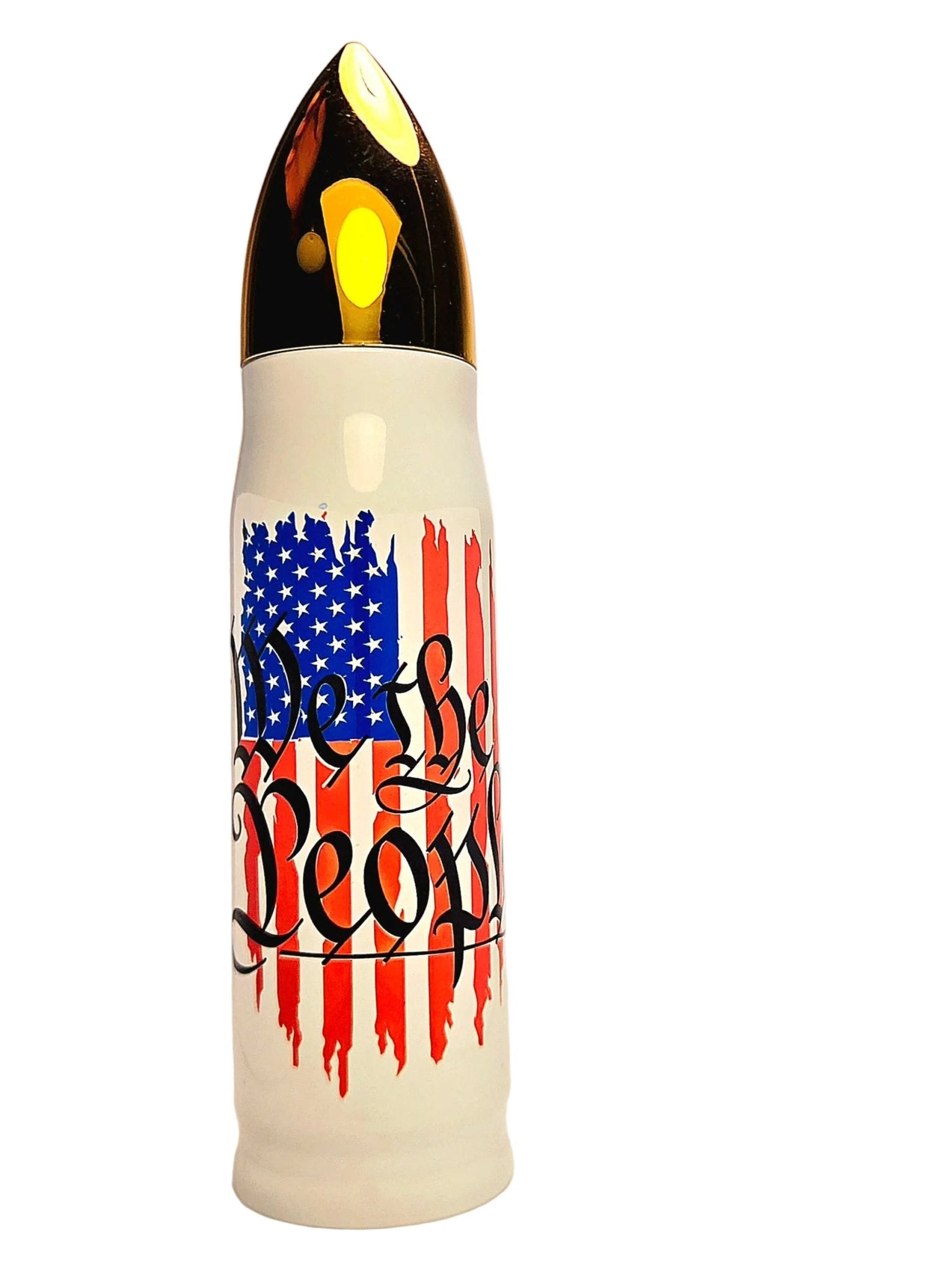 17oz We The People Patriotic Stainless Thermos Bullet Tumbler - Coffee Quips Custom Drinkware
