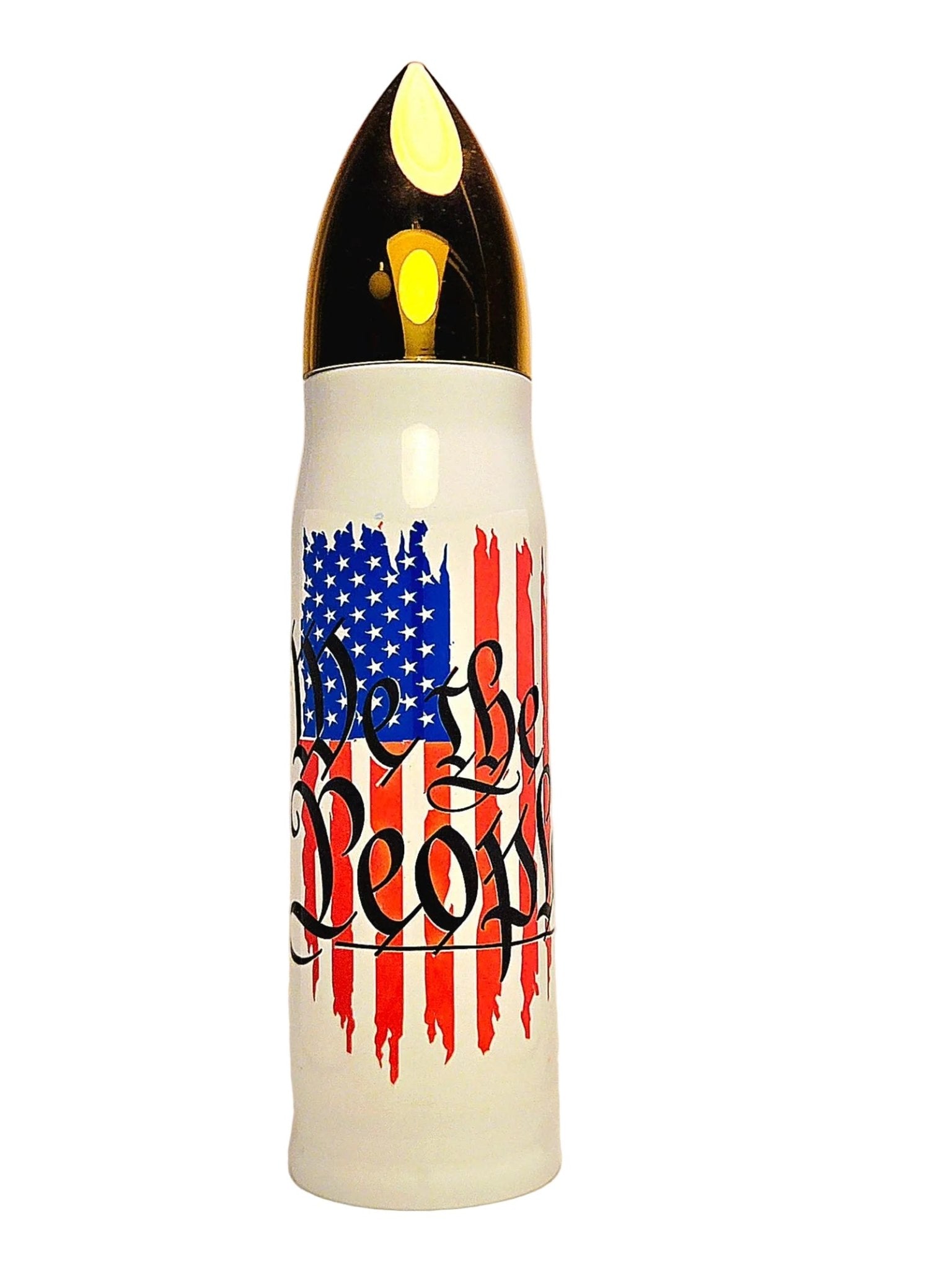 17oz We The People Patriotic Stainless Thermos Bullet Tumbler - Coffee Quips Custom Drinkware