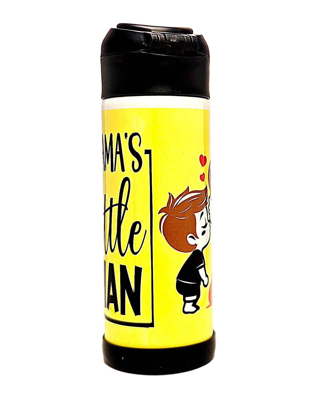 12oz Mamas Little Man Sippy Cup with flip top lid - Kids water bottle