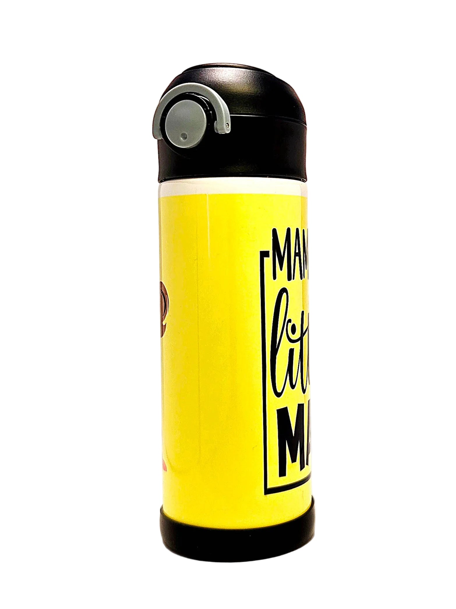 12oz Mamas Little Man Sippy Cup with flip top lid - Kids water bottle
