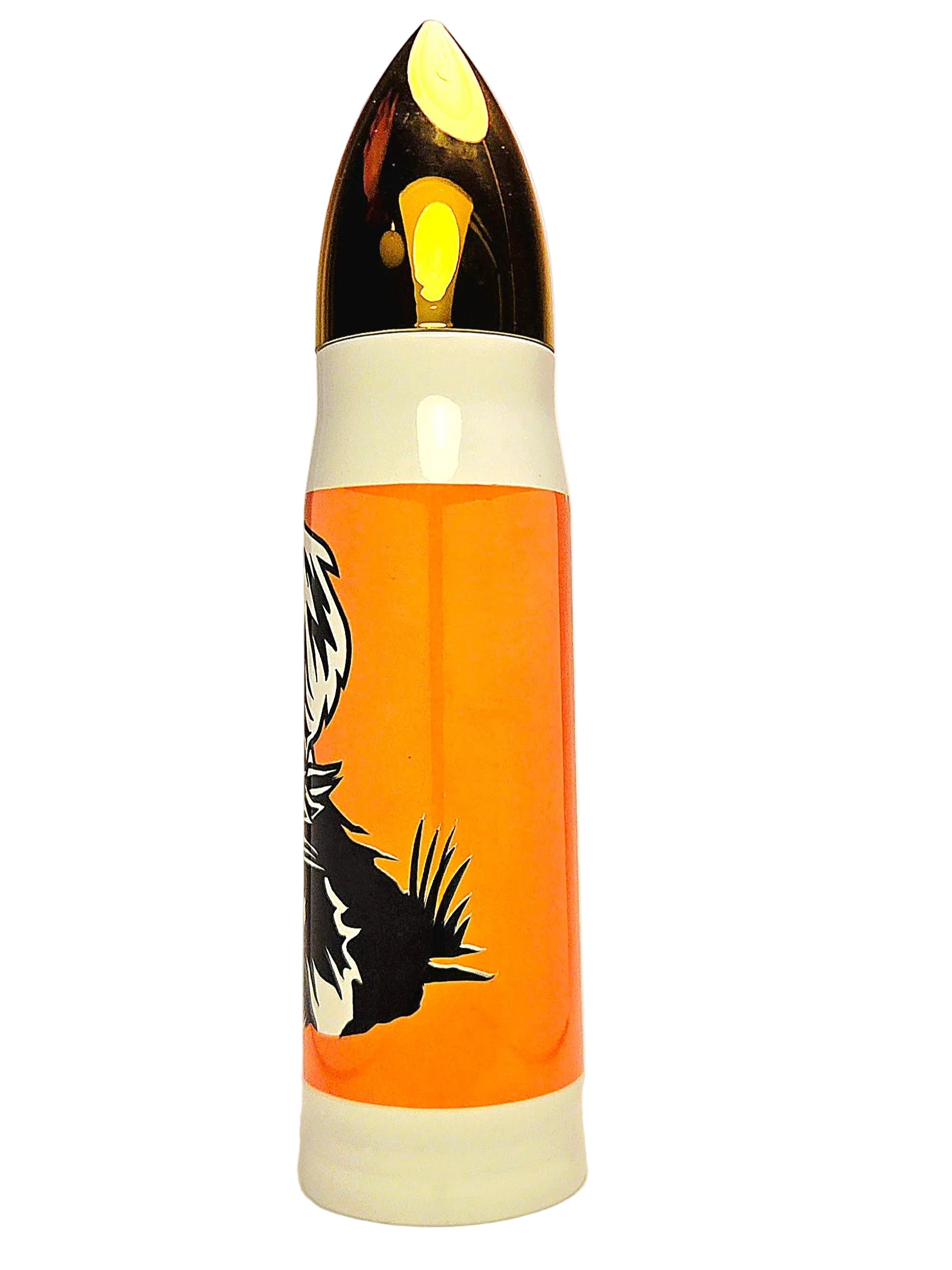 Tumbler with a design on an orange background