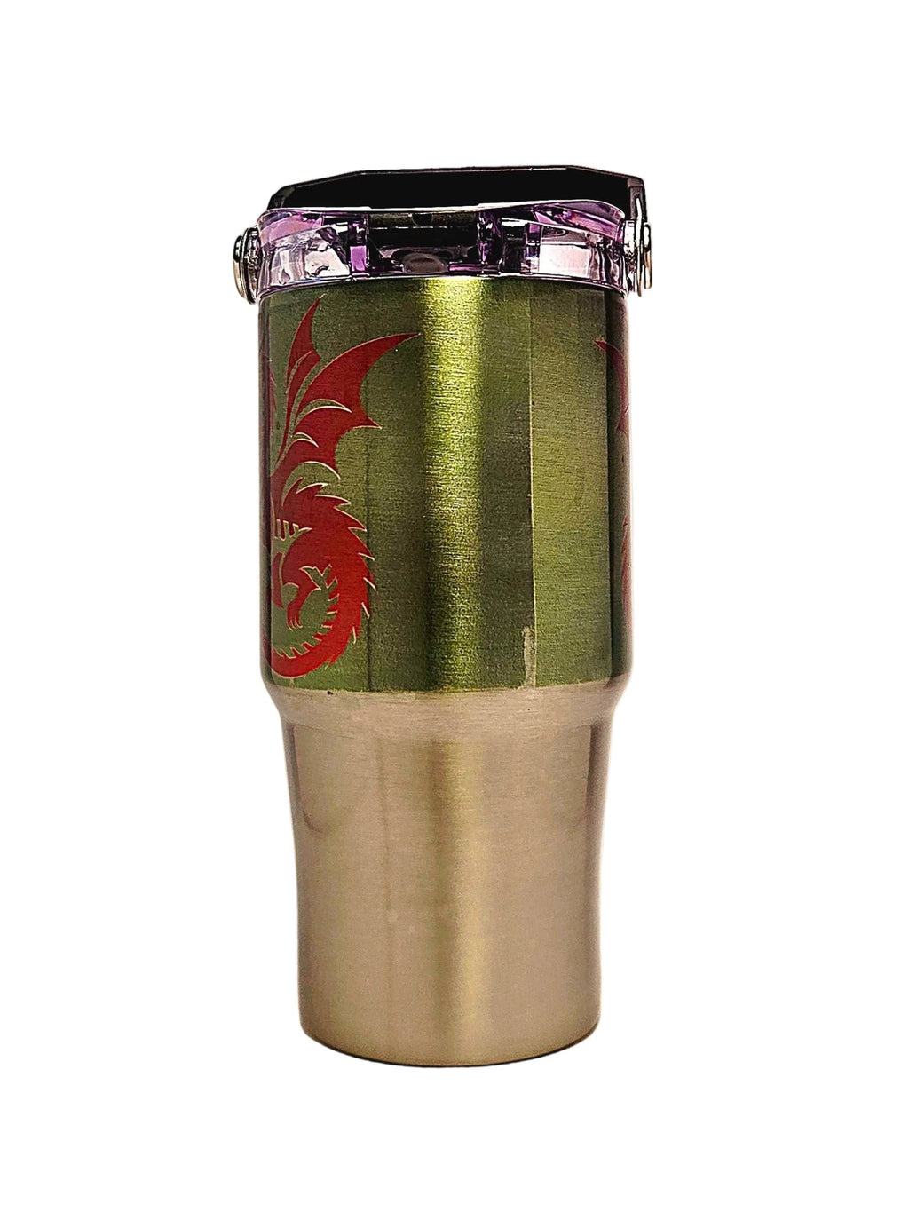 20oz D20 Dice with Mystic Dragon Stainless Tumbler with carrying handle - Coffee Quips Custom Drinkware