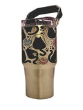 20oz Stainless Fat Cats and yarn Balls insulated Tumbler - Tri - Sip Lid with top handle - Coffee Quips Custom Drinkware