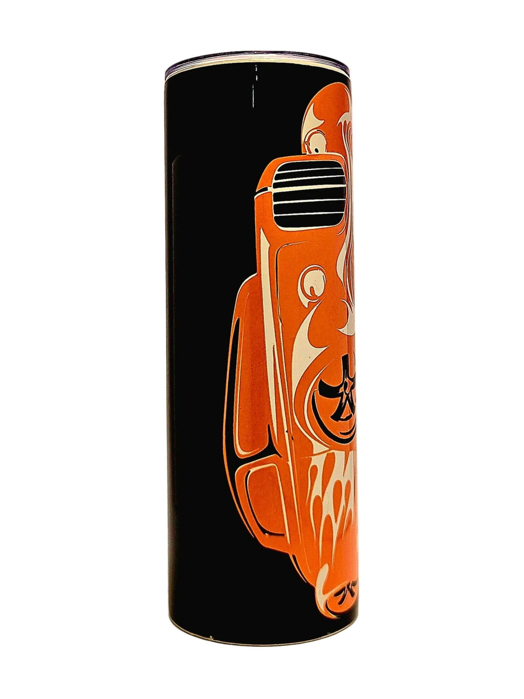 20oz Stainless Steel insulated Orange Hot Rod Tumbler with Lid - Coffee Quips Custom Drinkware