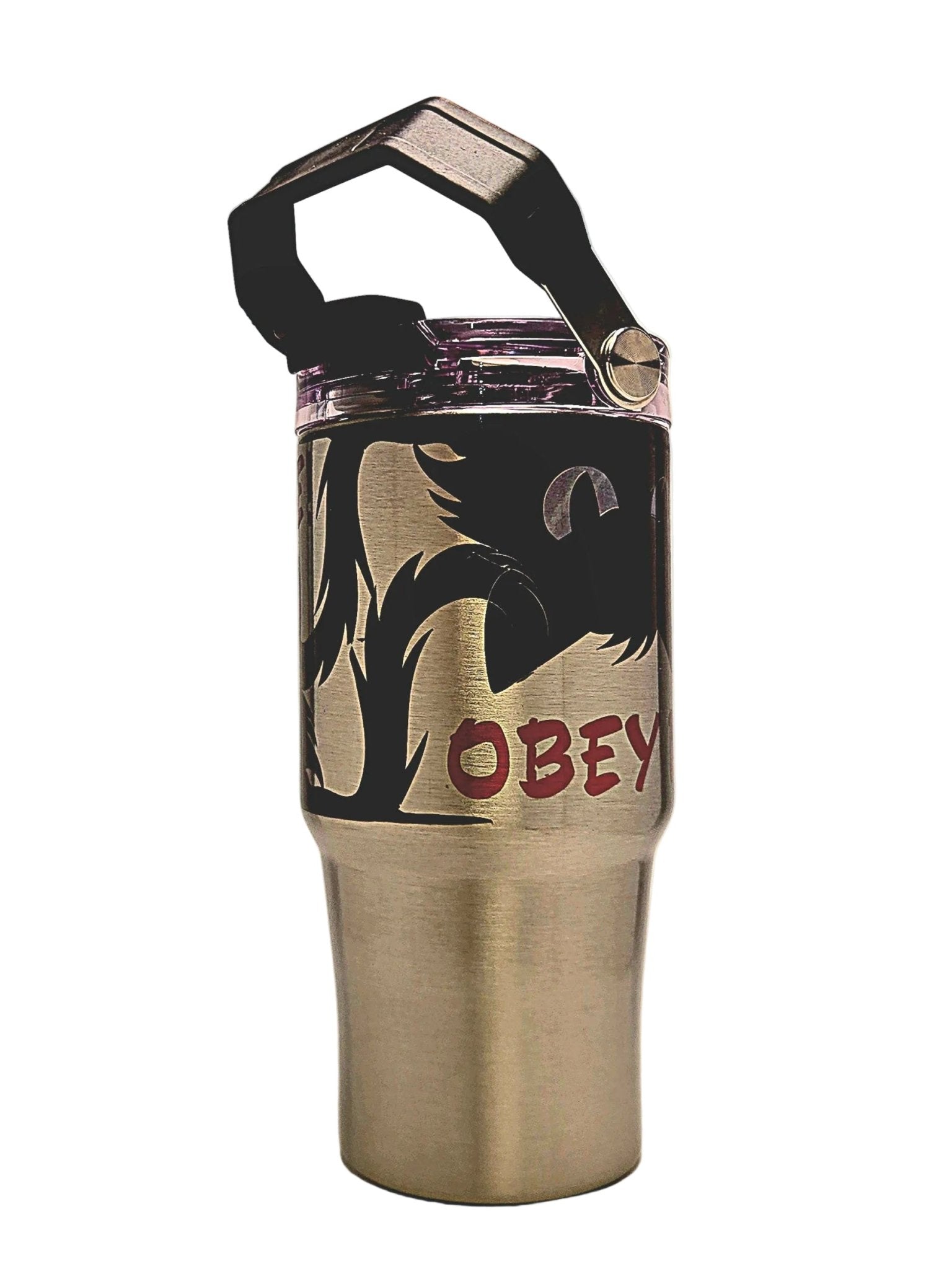 20oz Tri - Sip Black Cat funny Insulated Tumbler with a large handle - Coffee Quips Custom Drinkware