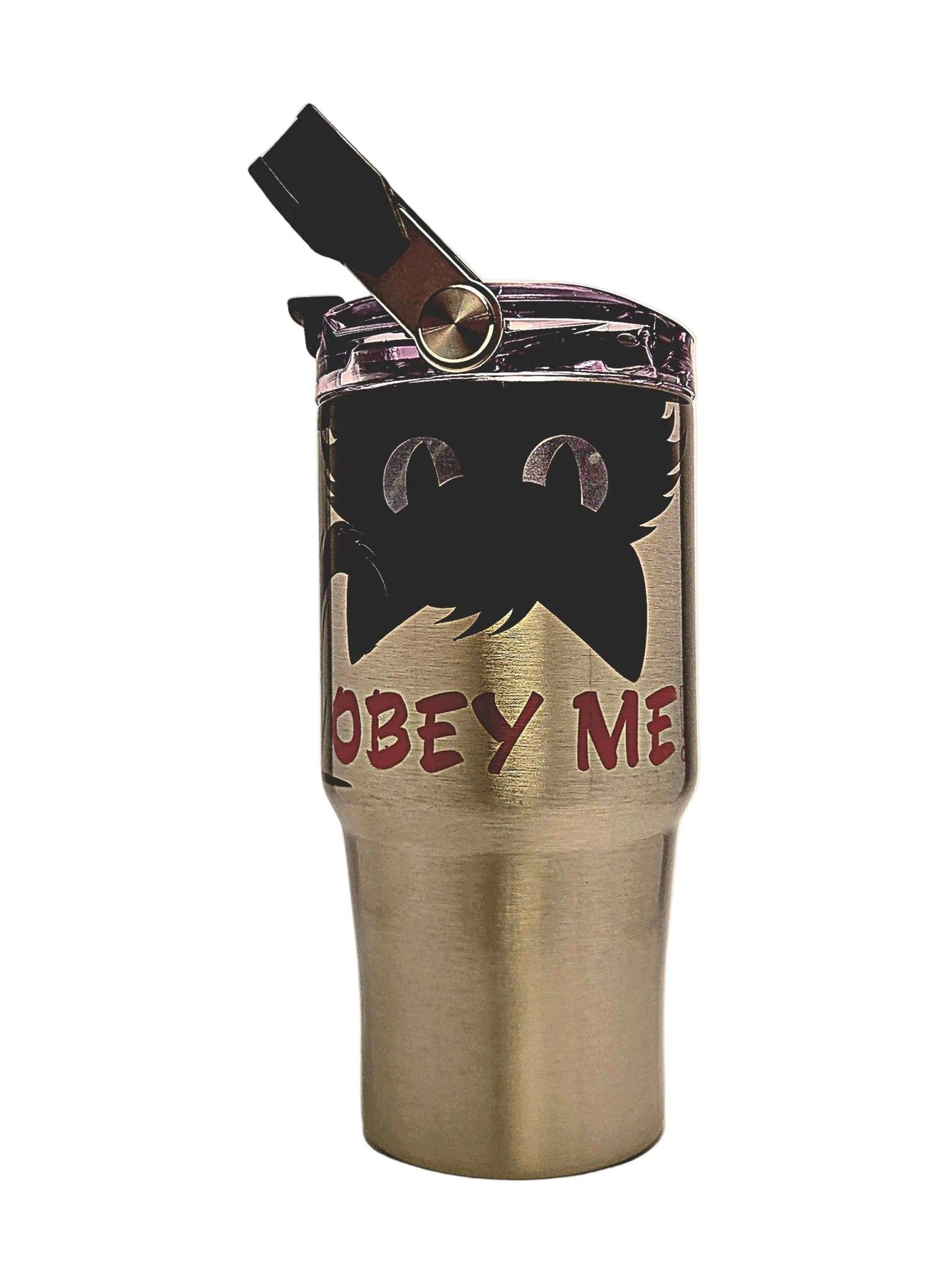 20oz Tri - Sip Black Cat funny Insulated Tumbler with a large handle - Coffee Quips Custom Drinkware