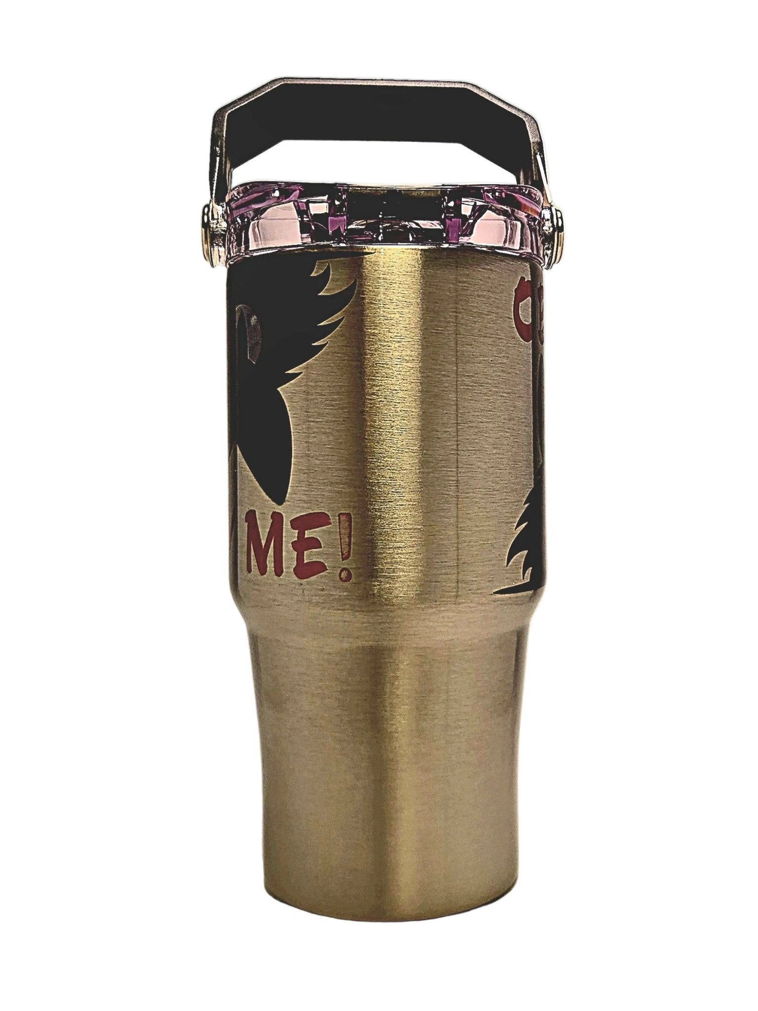 20oz Tri - Sip Black Cat funny Insulated Tumbler with a large handle - Coffee Quips Custom Drinkware