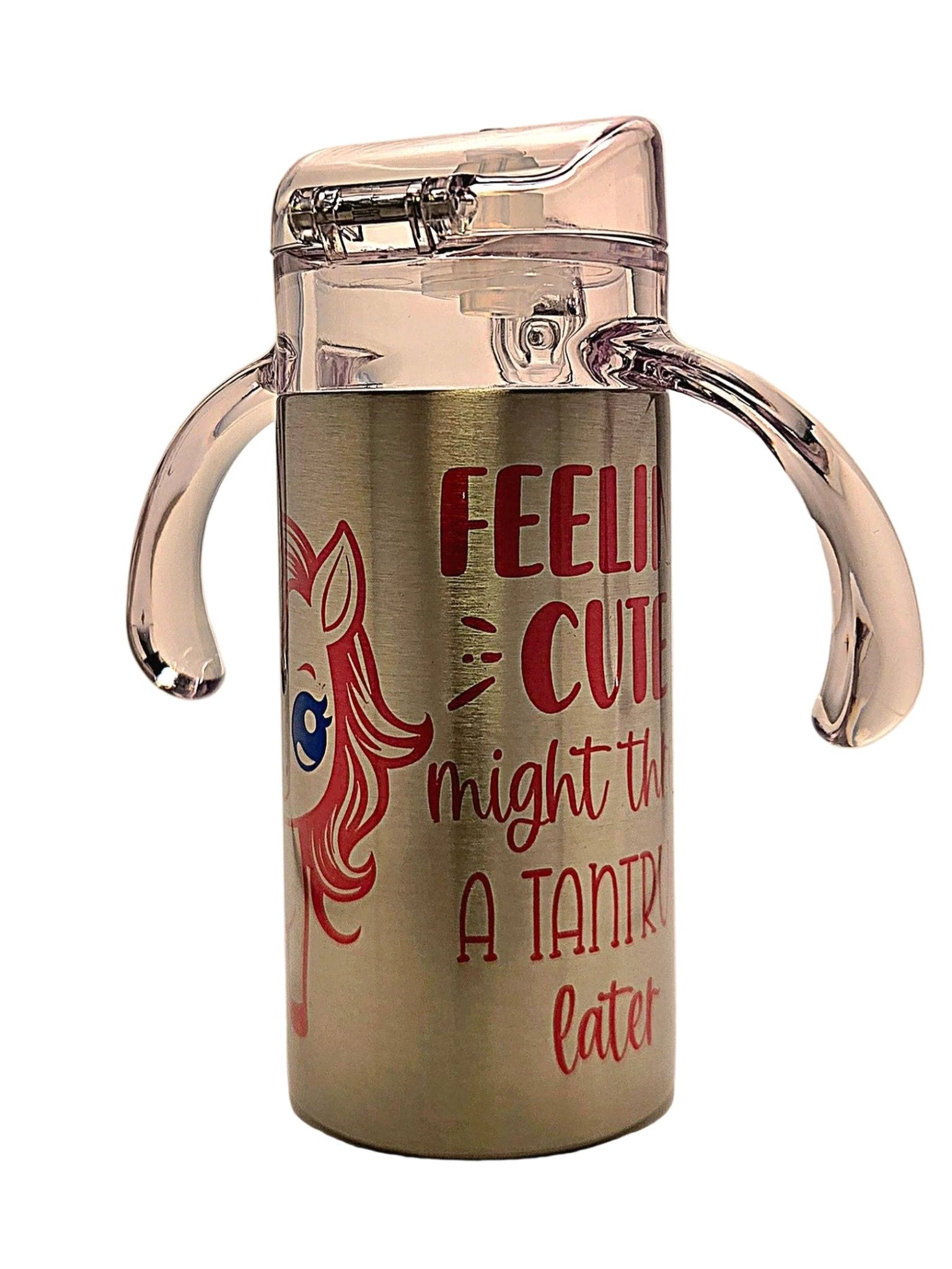 Adorable Grow With Me toddler funny quote in pink stainless tumbler BPA free dual lid - Coffee Quips Custom Drinkware