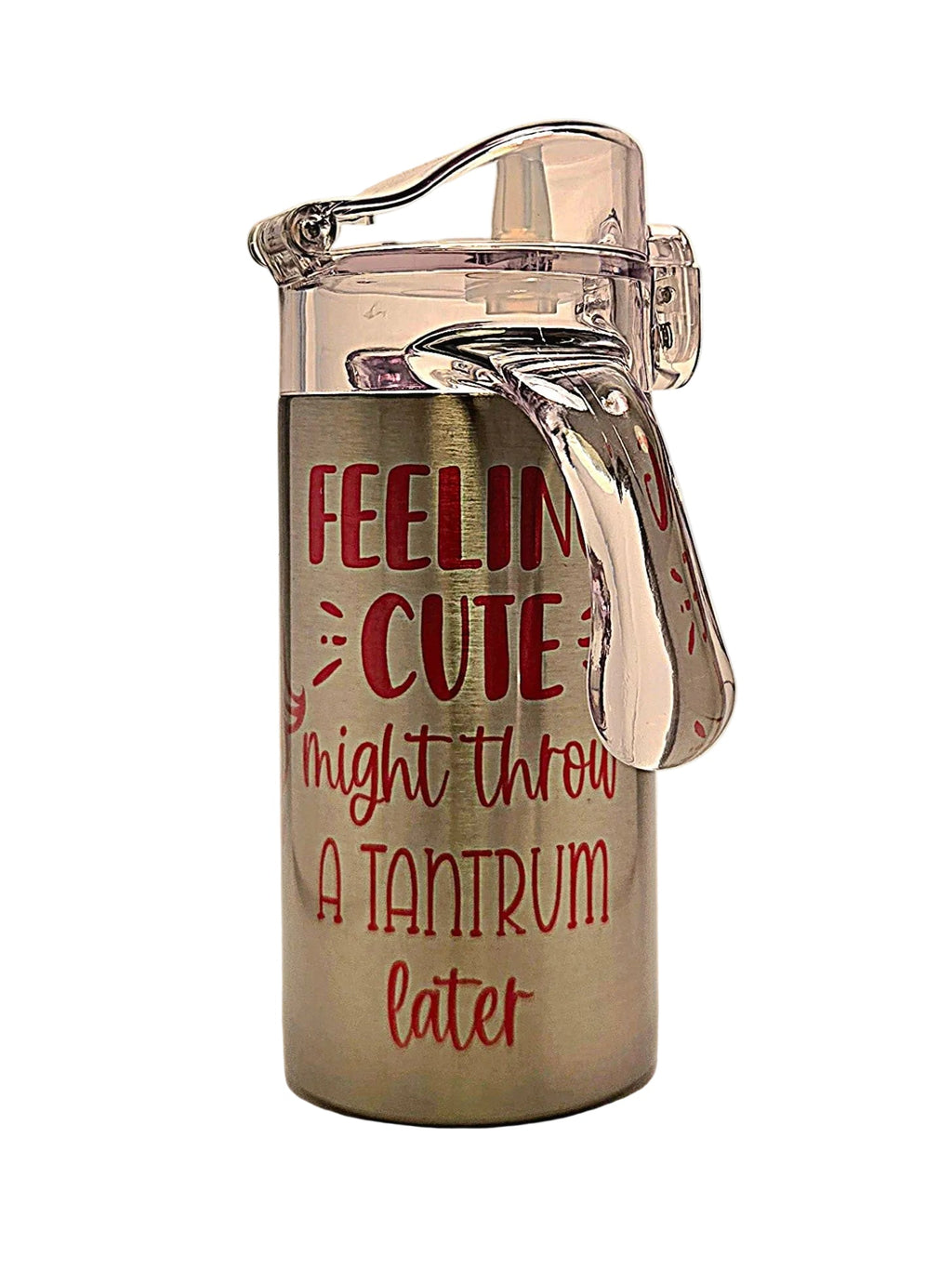 Adorable Grow With Me toddler funny quote in pink stainless tumbler BPA free dual lid - Coffee Quips Custom Drinkware