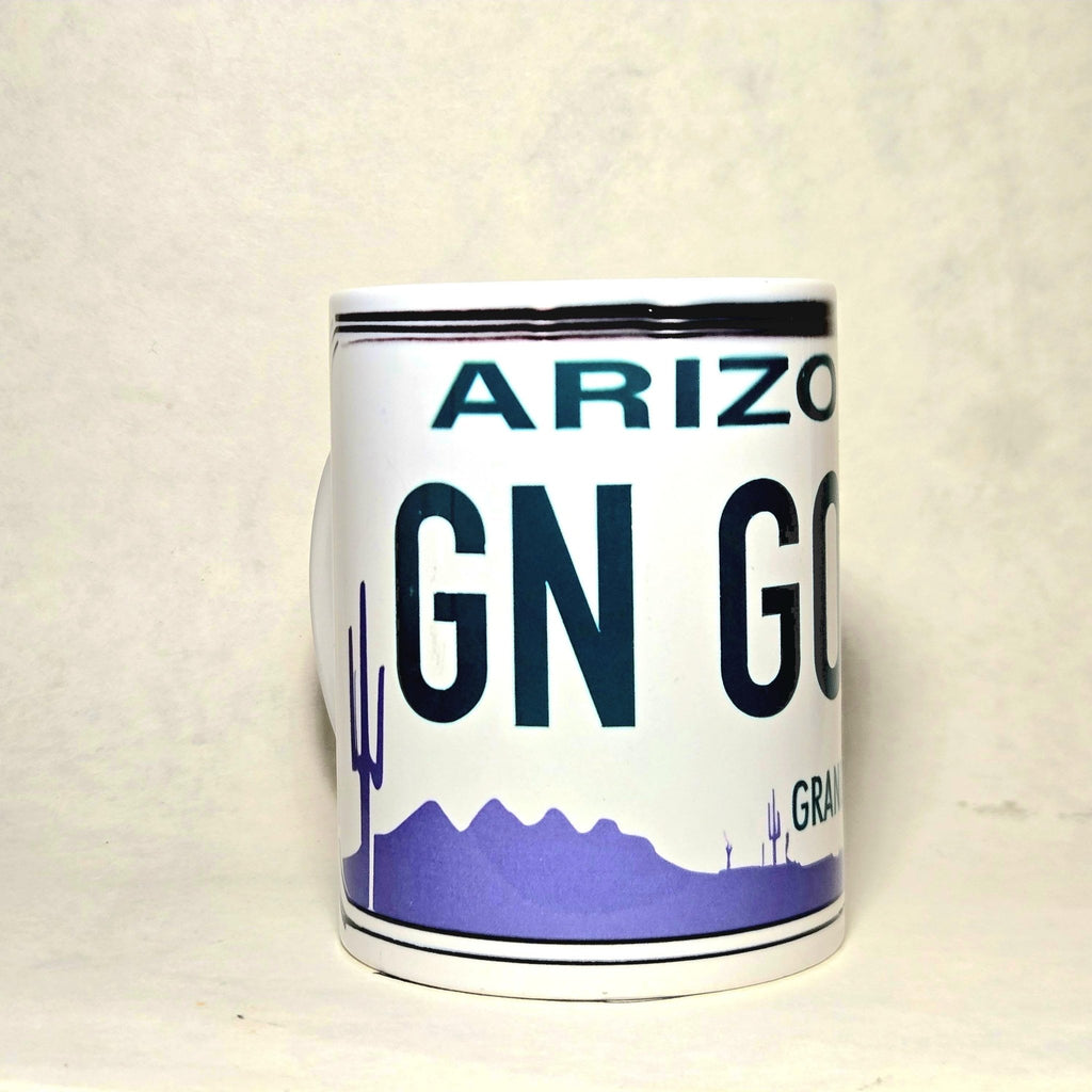 Arizona License Plate Souvenir Ceramic Coffee Mug - Large 15oz Capacity - Golfing Trip - Coffee Quips Custom Drinkware