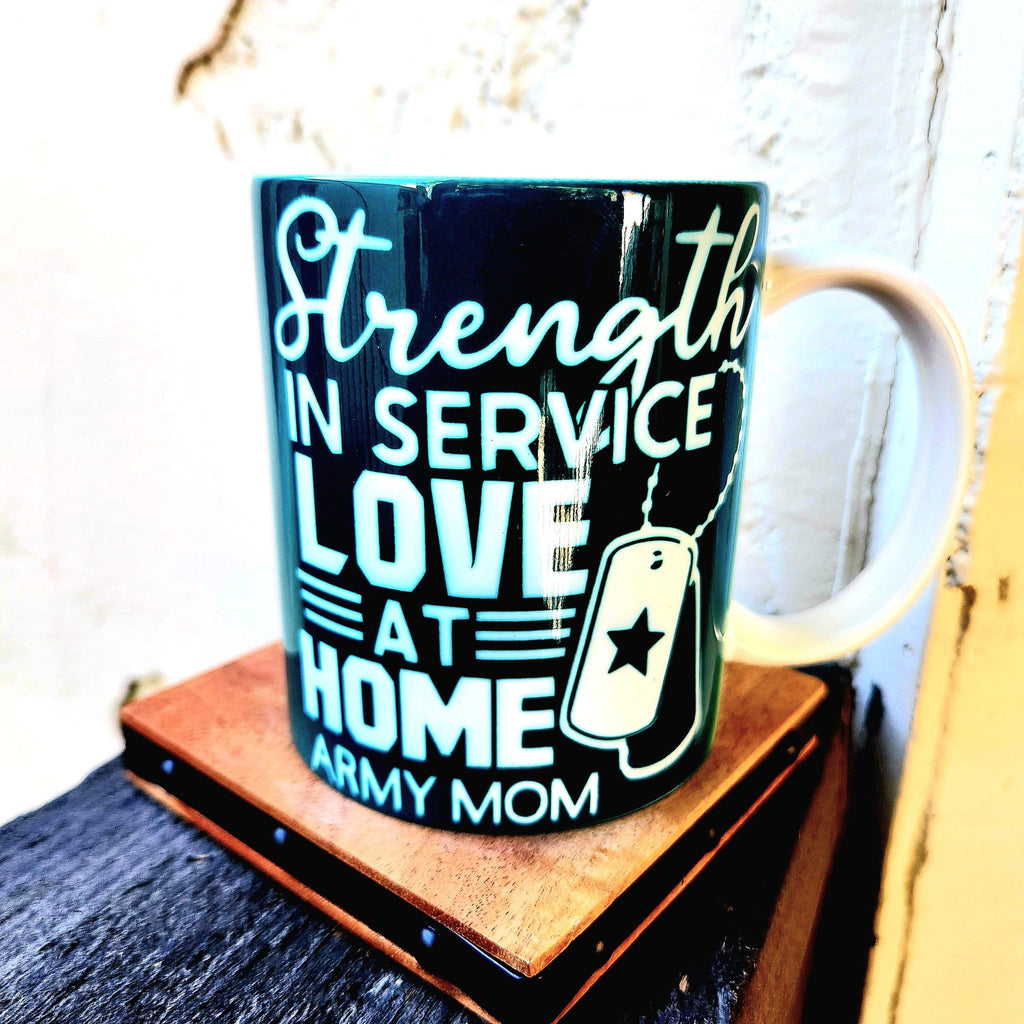 Army Mom Coffee Mug, Military Pride Ceramic Cup - Coffee Quips Custom Drinkware