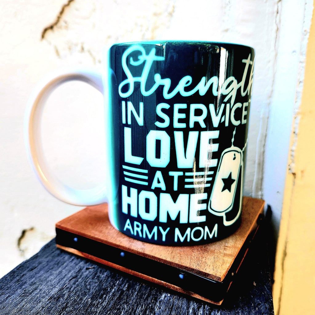 Army Mom Coffee Mug, Military Pride Ceramic Cup - Coffee Quips Custom Drinkware