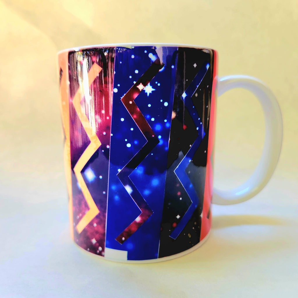 Artistic Zig Zag Design Ceramic Coffee Mug - Coffee Quips Custom Drinkware