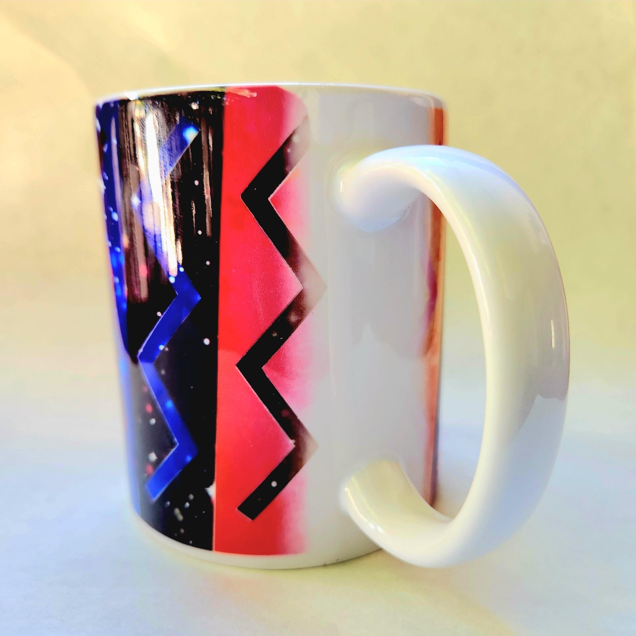 Artistic Zig Zag Design Ceramic Coffee Mug - Coffee Quips Custom Drinkware