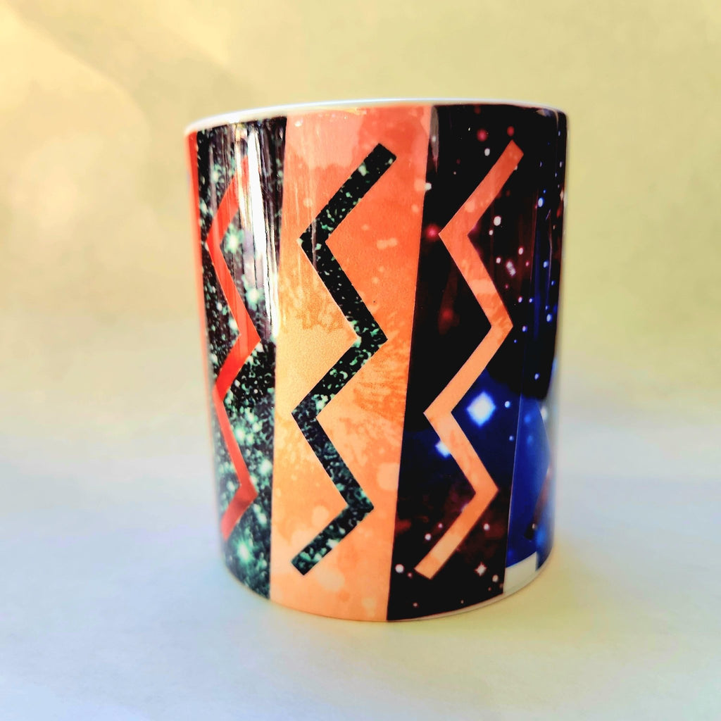 Artistic Zig Zag Design Ceramic Coffee Mug - Coffee Quips Custom Drinkware