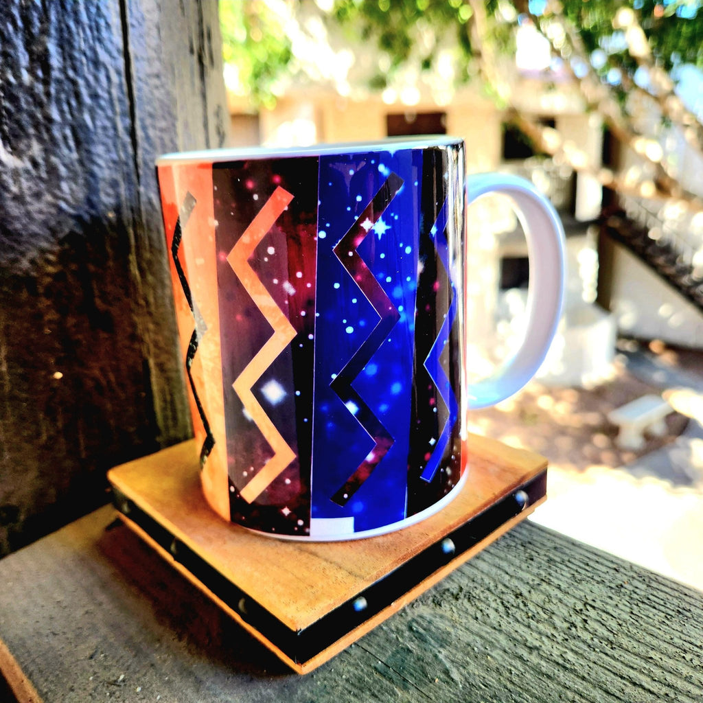Artistic Zig Zag Design Ceramic Coffee Mug - Coffee Quips Custom Drinkware