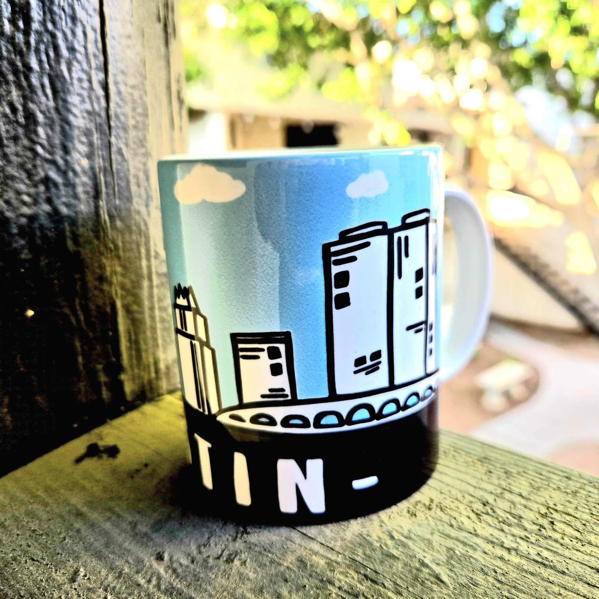 Austin Skyline Ceramic Coffee Mug: City Souvenir - Coffee Quips Custom Drinkware